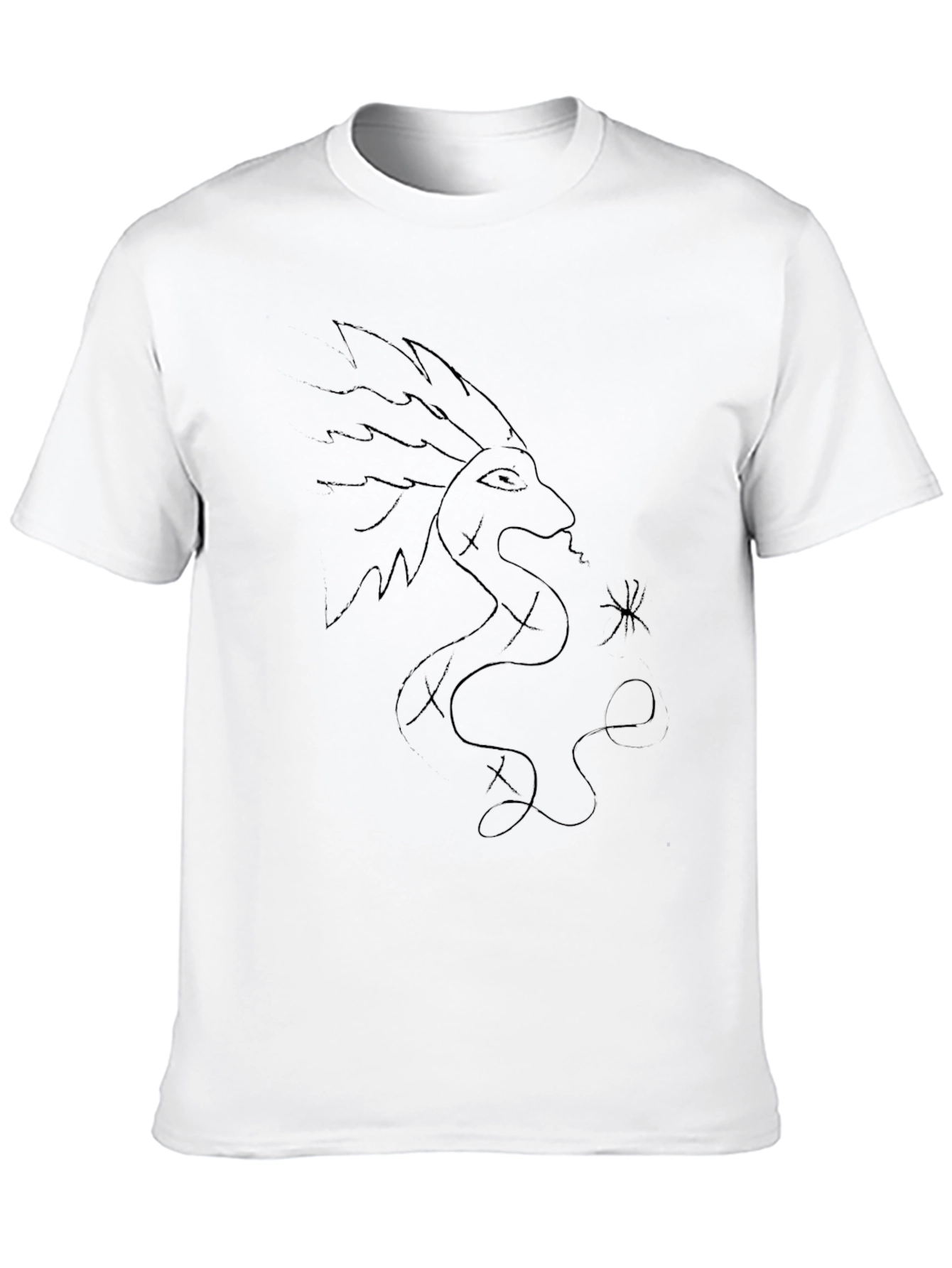 Black Men's Black Dragon Graphic Tee - Casual Style view 10