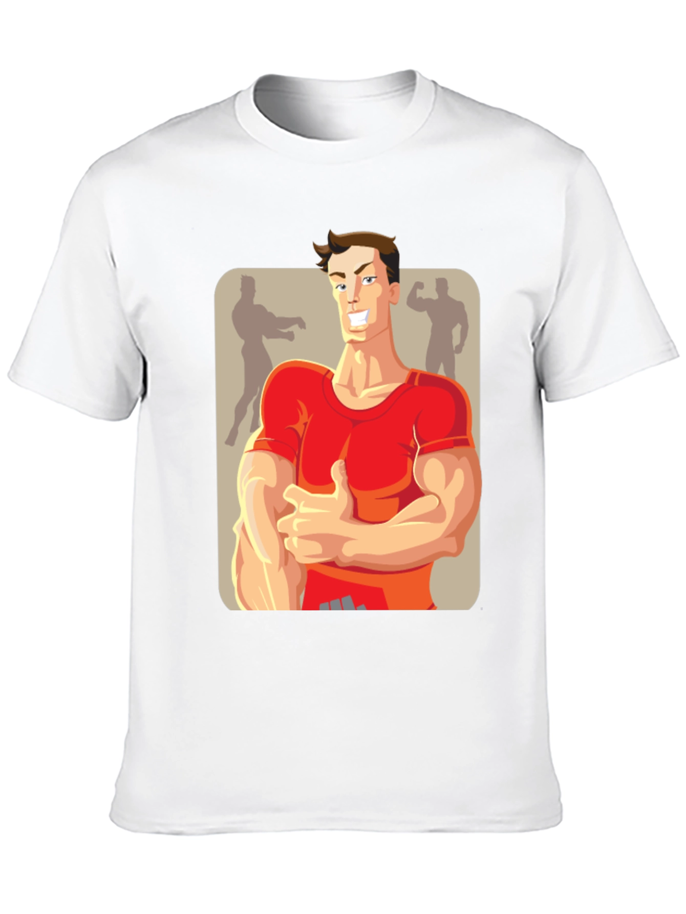 Black Bodybuilder Cartoon Graphic T-Shirt view 10
