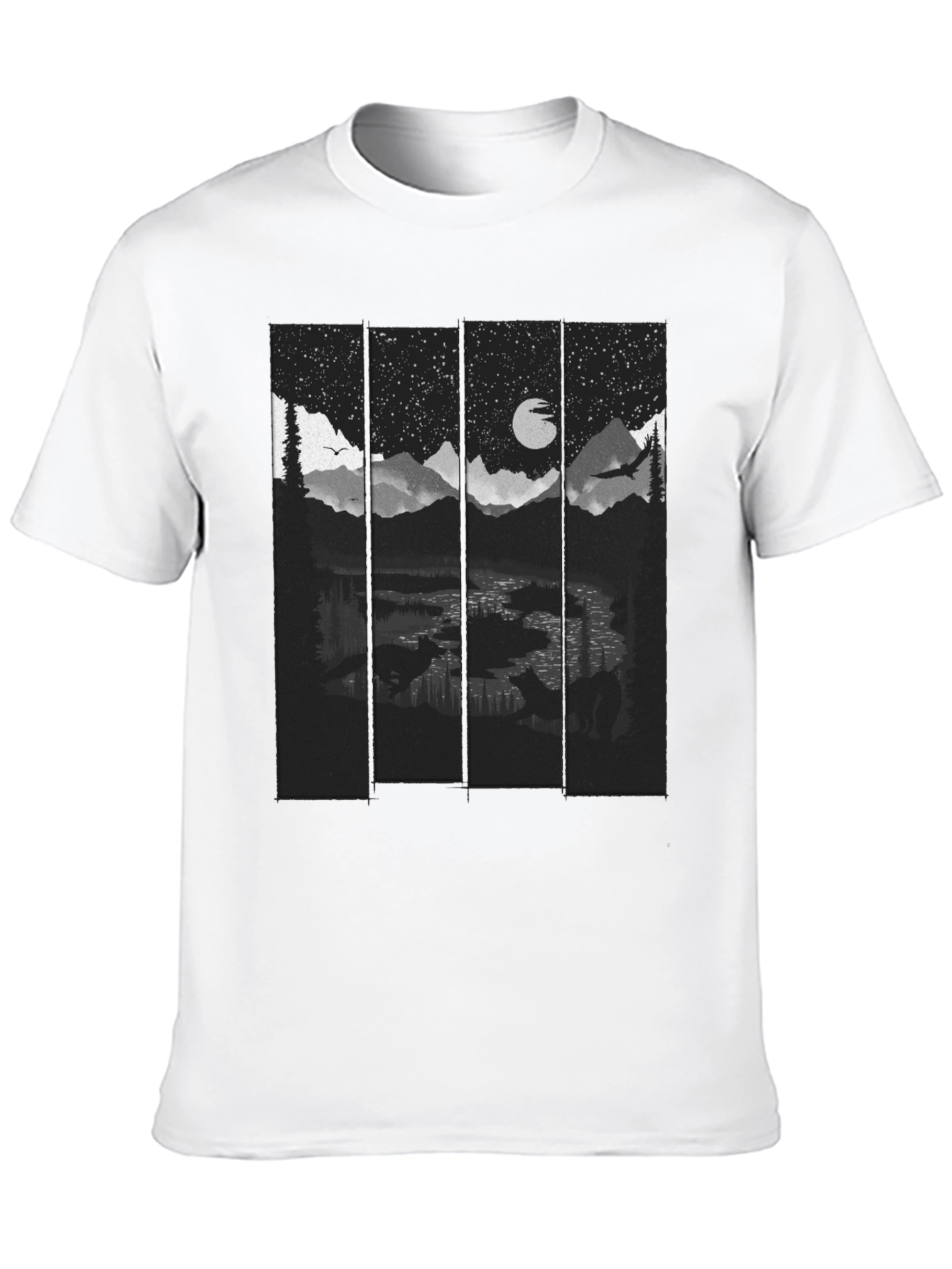 Black Night Landscape Graphic Tee - Stylish & Unique! view 10
