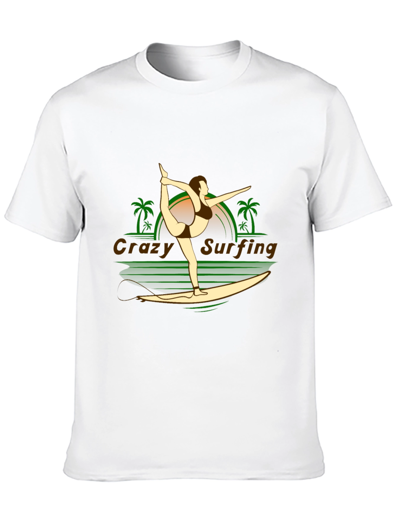 Black Crazy Surfing Graphic Tee - Black Cotton T-Shirt view 10