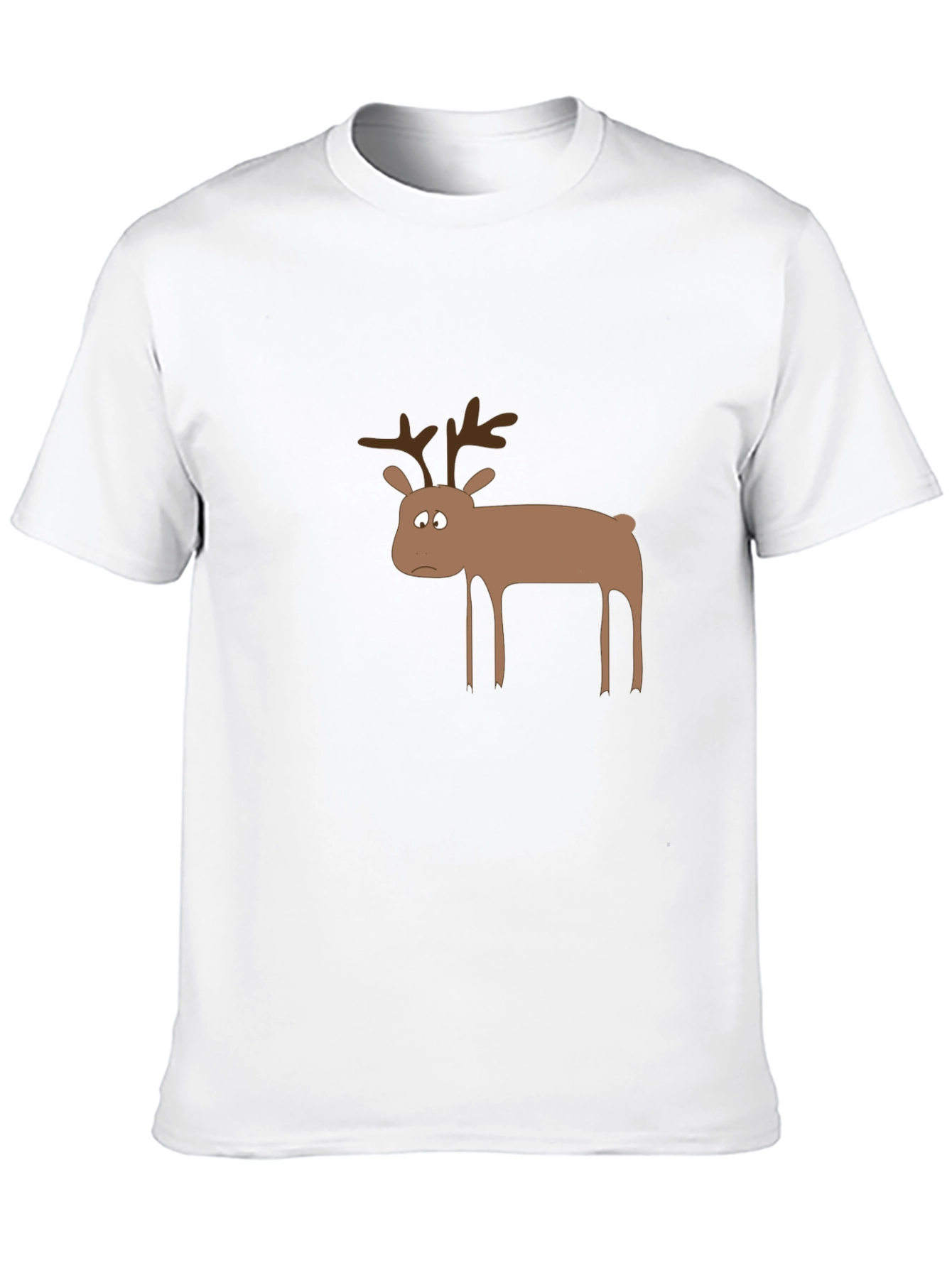 Black Funny Sad Reindeer Graphic Tee - Black view 10