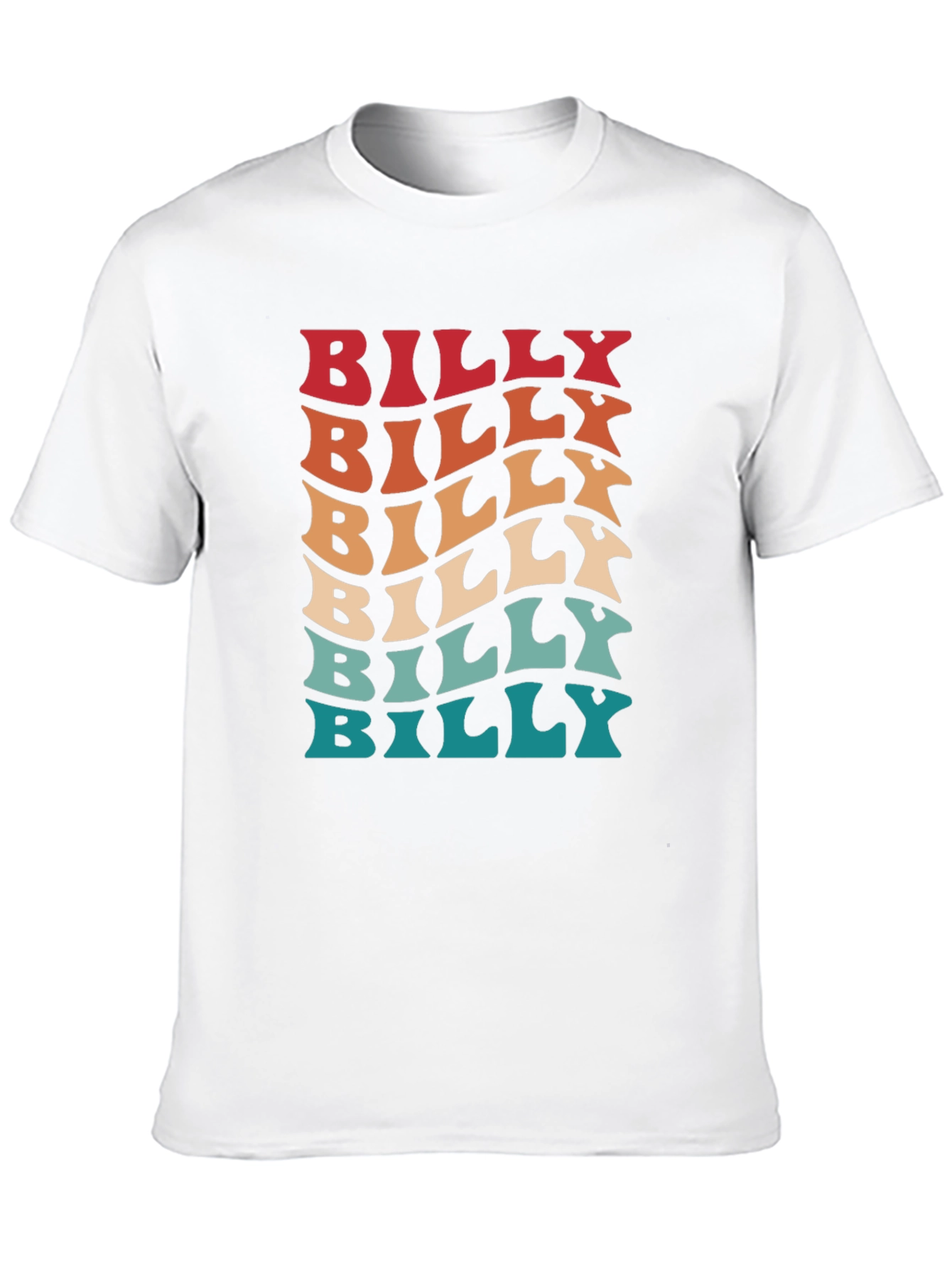 Black Retro Billy Tee - Cool Wavy Text Design view 10