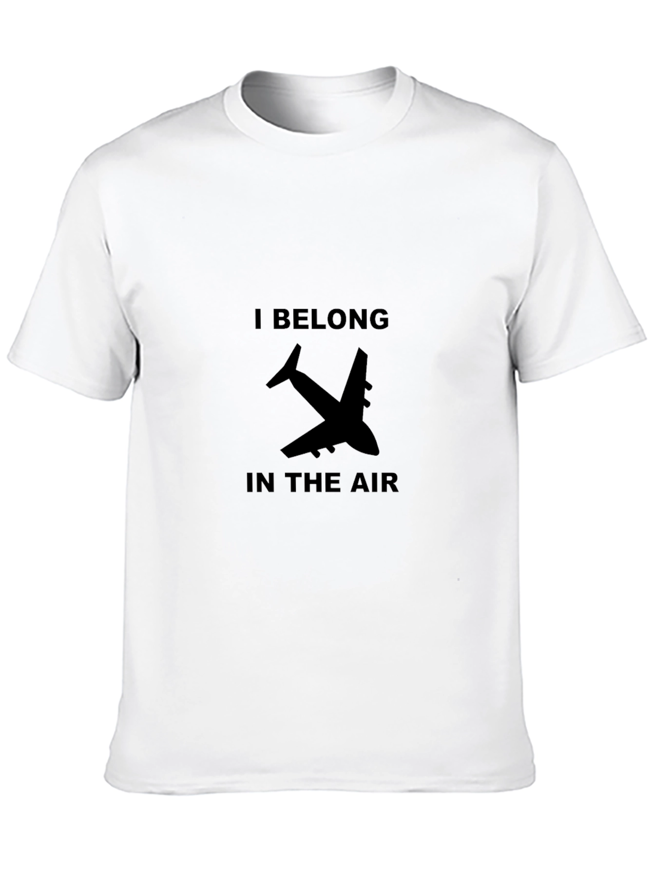 I Belong In The Air Airplane Graphic Black T-Shirt - 10