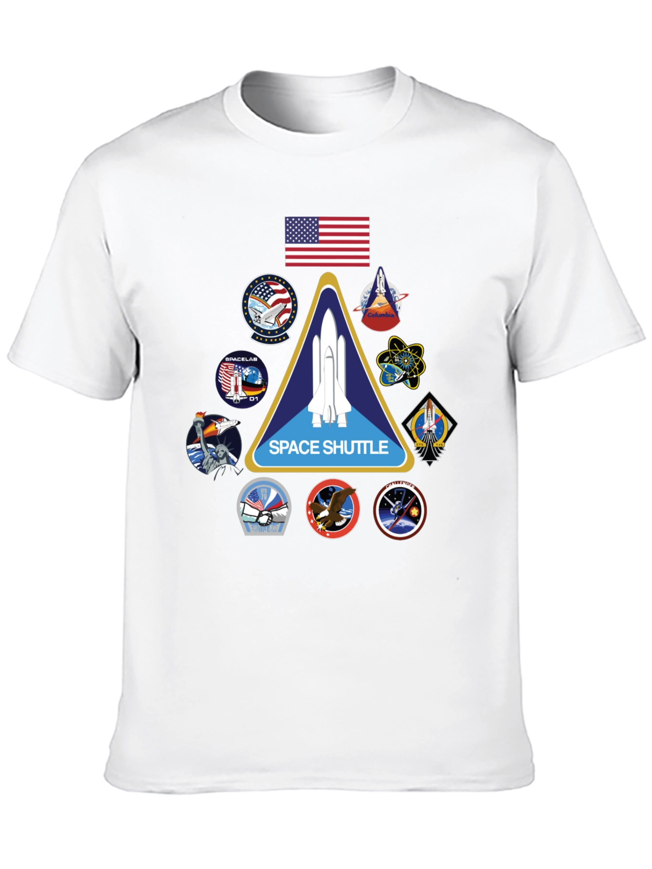 Black Space Shuttle Mission Patches Black T-Shirt view 10