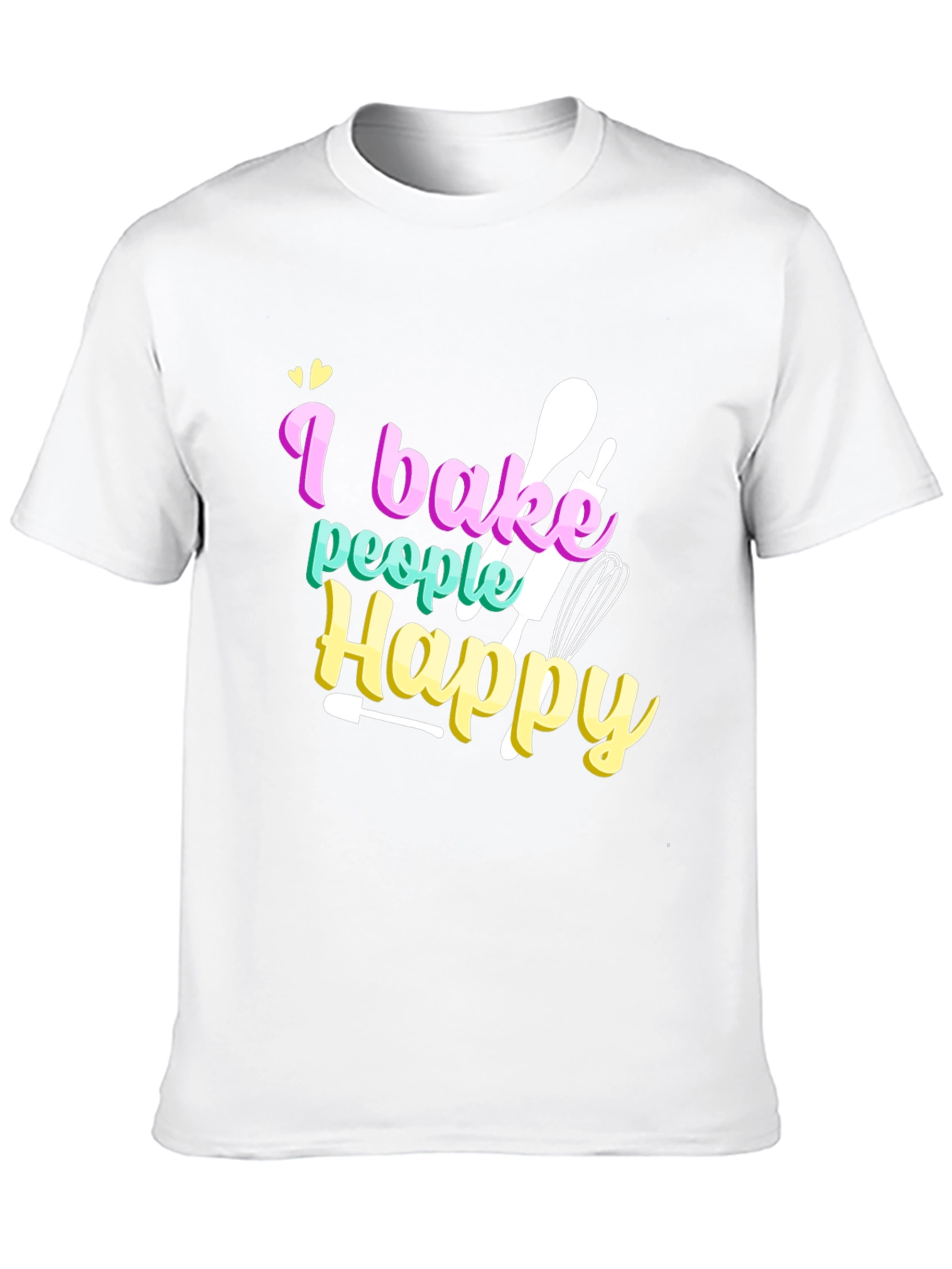 Black I Bake People Happy Graphic Tee - Black view 10