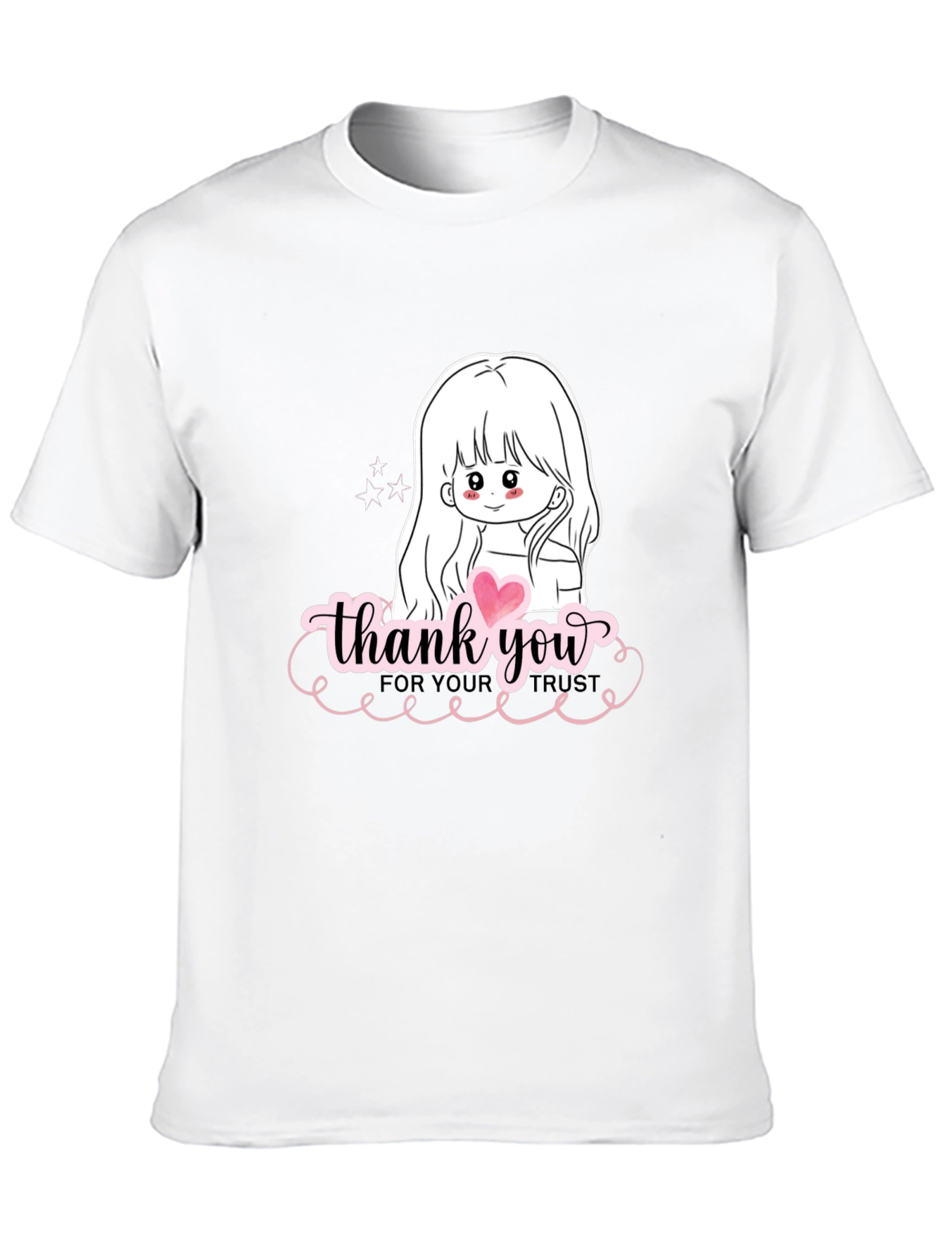 Black Thank You Girl Graphic T-Shirt - Casual Black Tee view 10