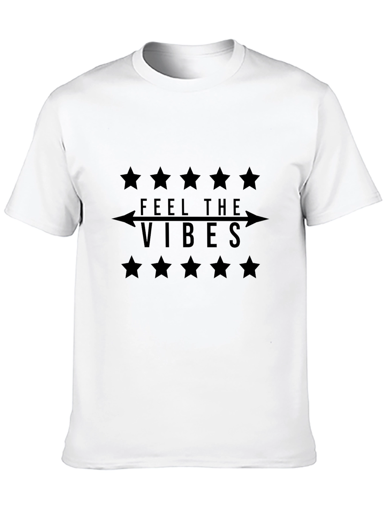 Black Feel the Vibes Graphic Black T-Shirt view 10