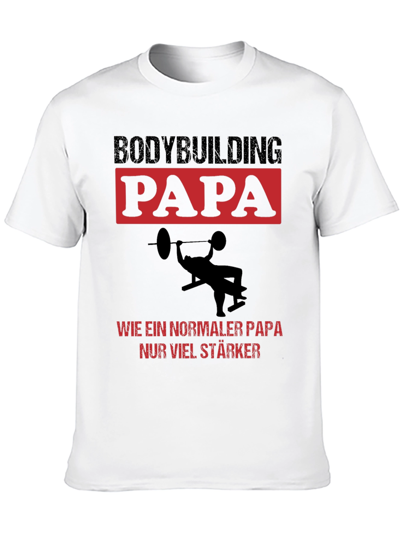 Black Bodybuilding Papa T-Shirt - Strong Dad Edition view 10