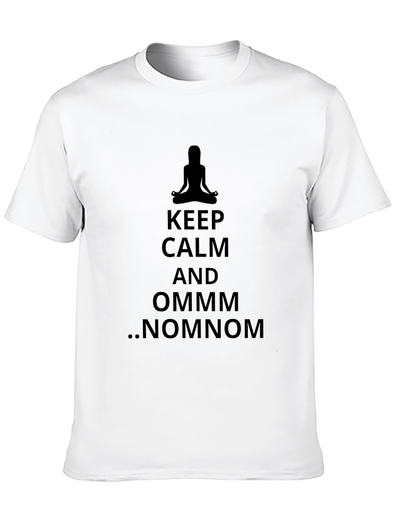 Black Keep Calm and Ommm Nomnom T-Shirt view 10