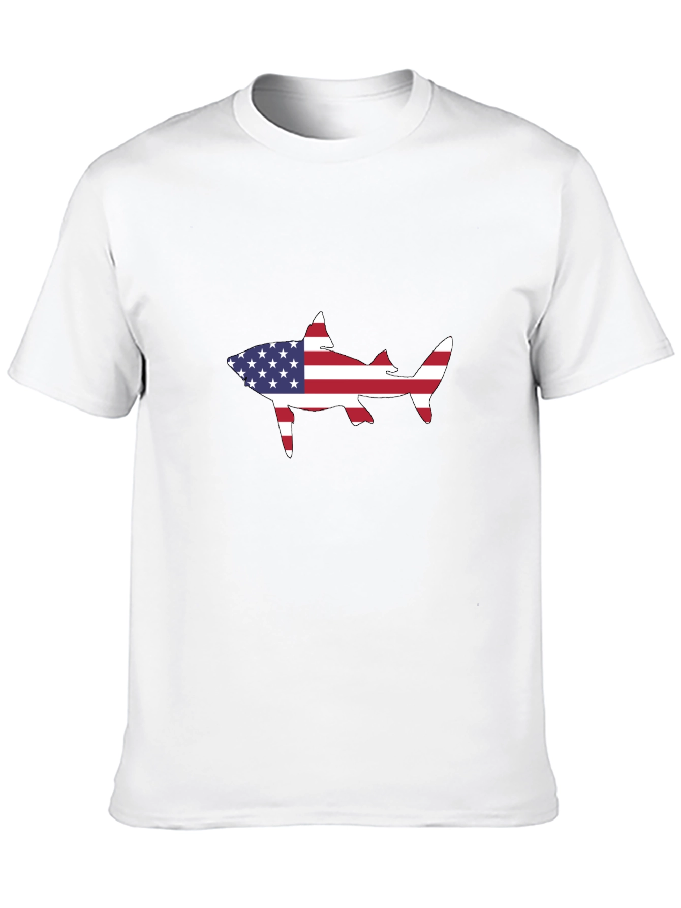 Black American Flag Shark Black T-Shirt view 10