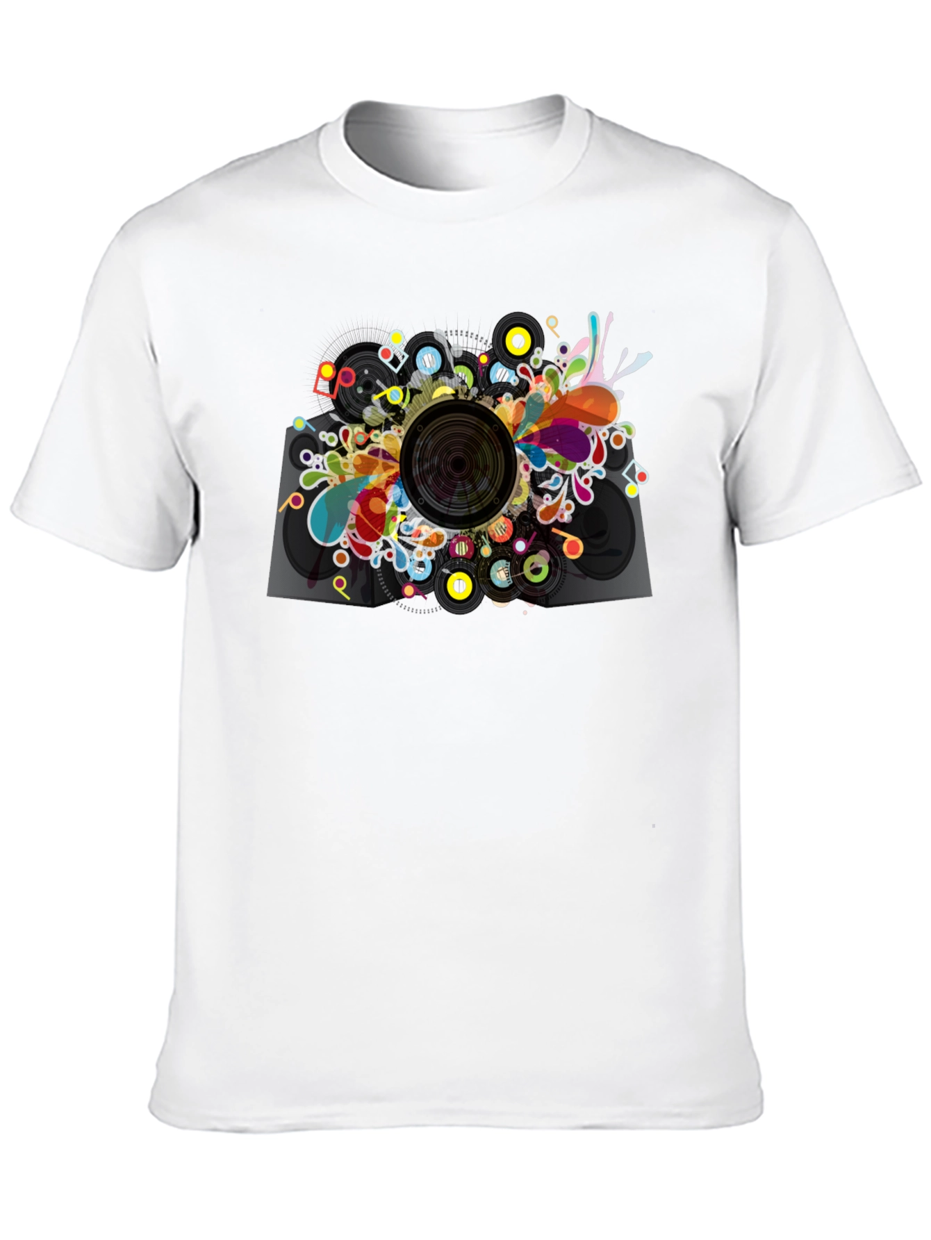 Black Abstract Speaker Graphic T-Shirt - Men's Black Tee view 10