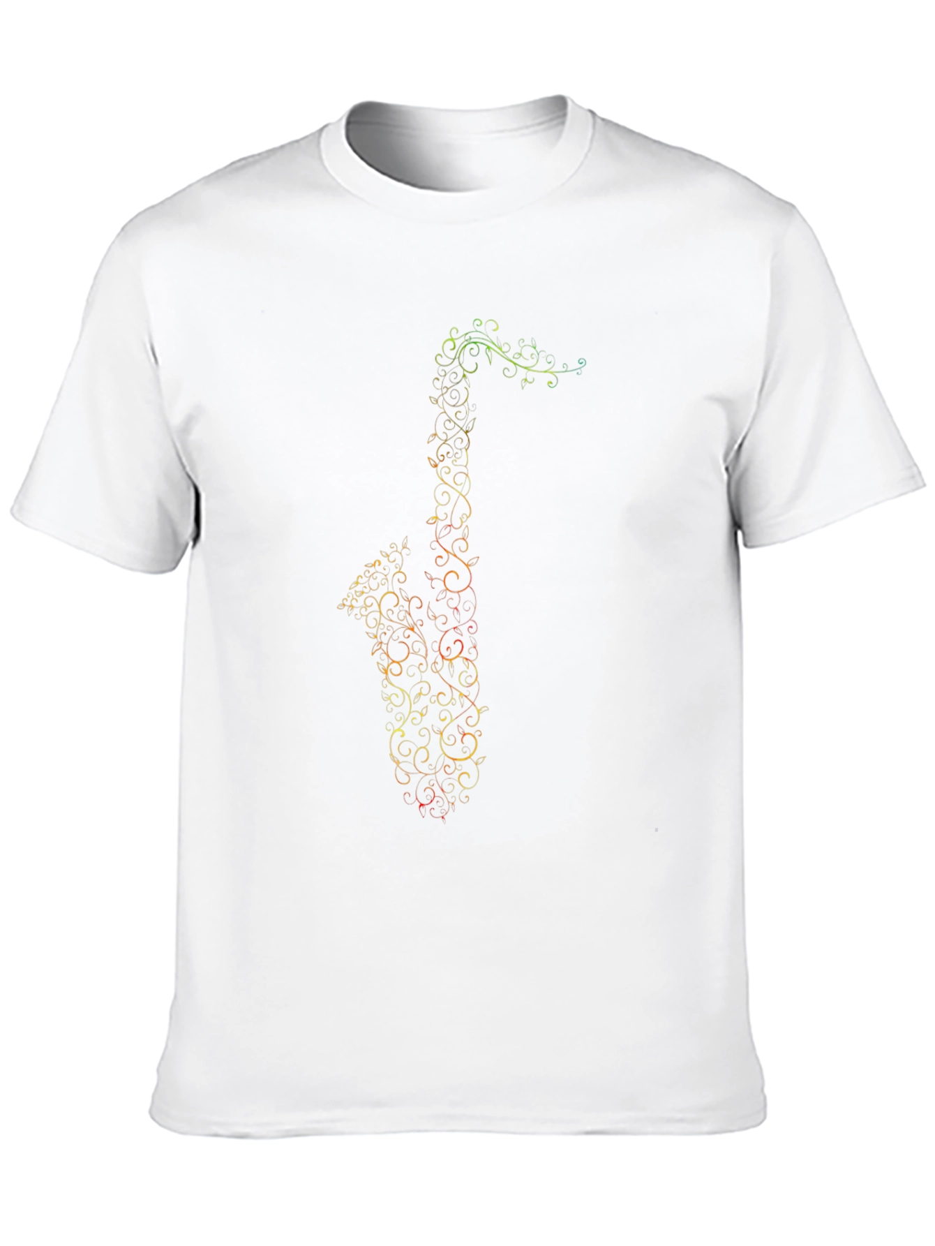 Black Saxophone Music Notes Graphic Tee - Black view 10