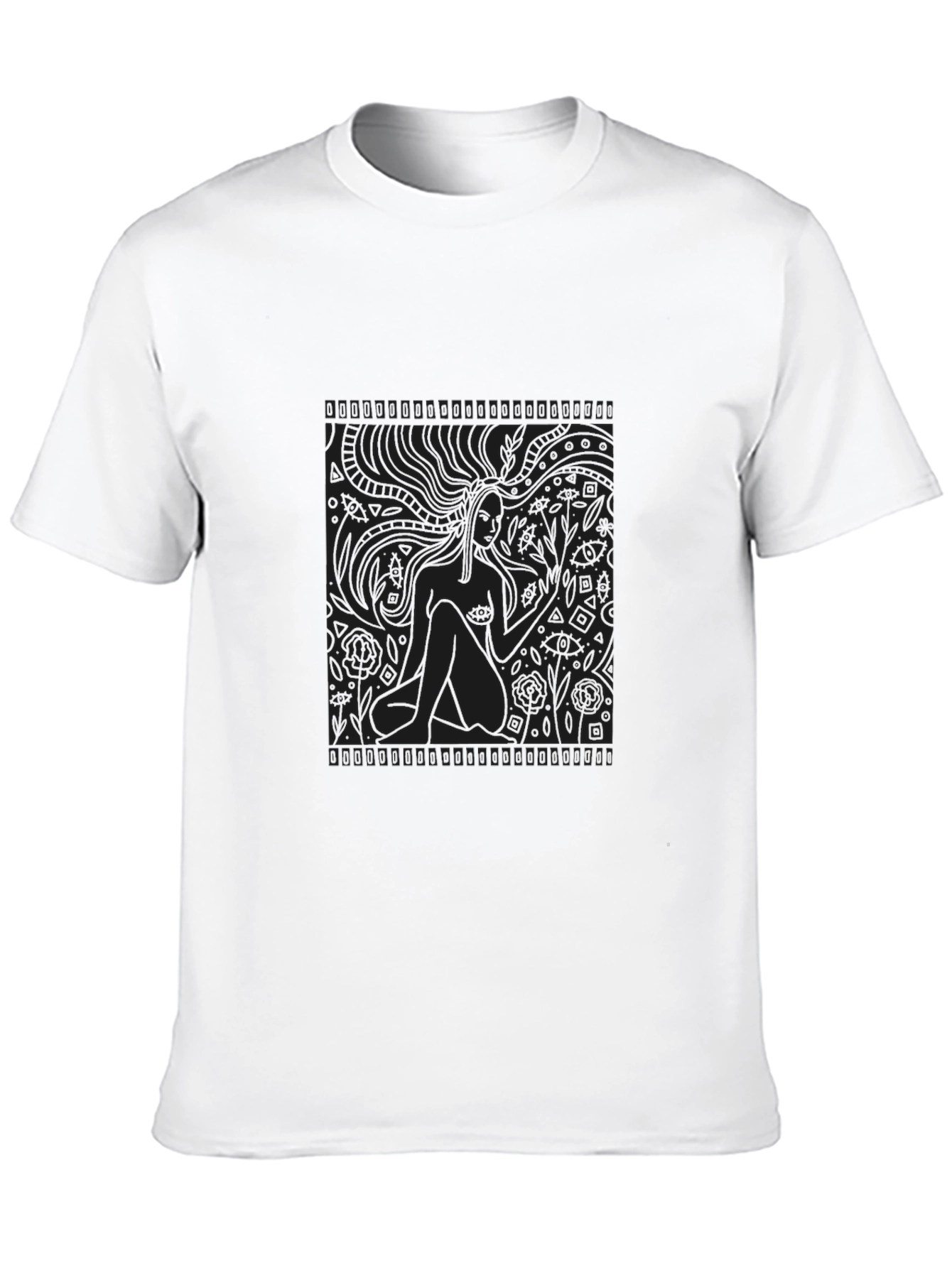 Black Abstract Graphic Print Black T-Shirt view 10