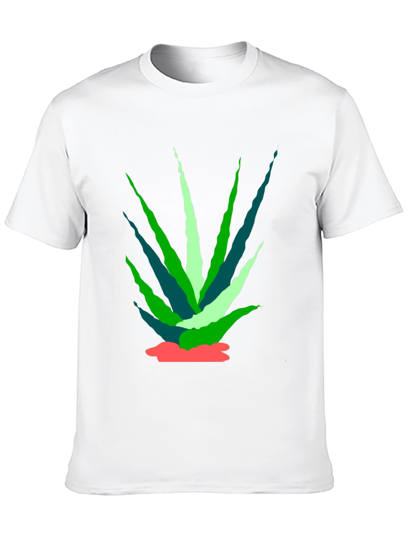 Black Abstract Agave Plant Black Tee view 10