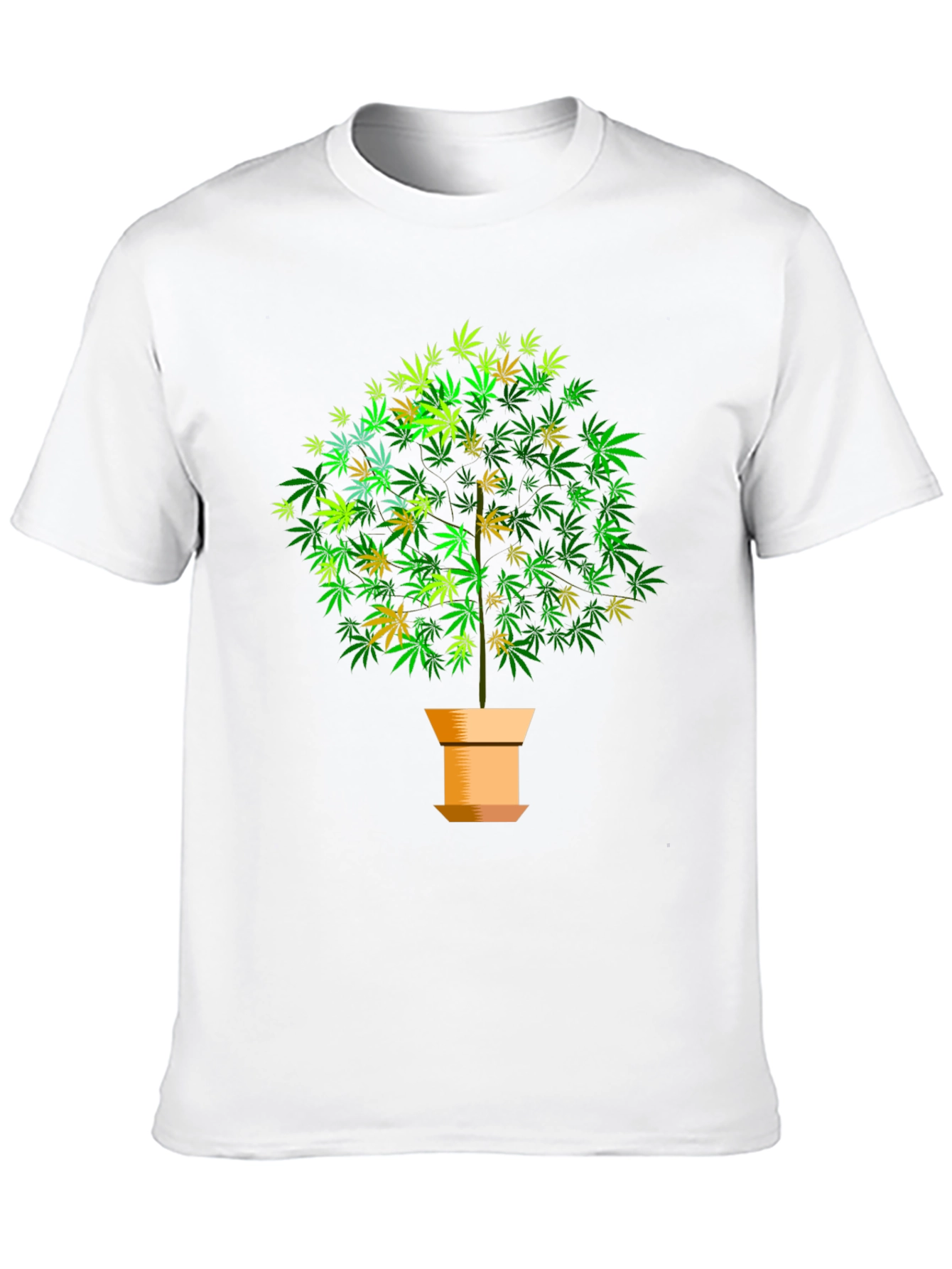 Black Marijuana Tree Graphic Black T-Shirt view 10