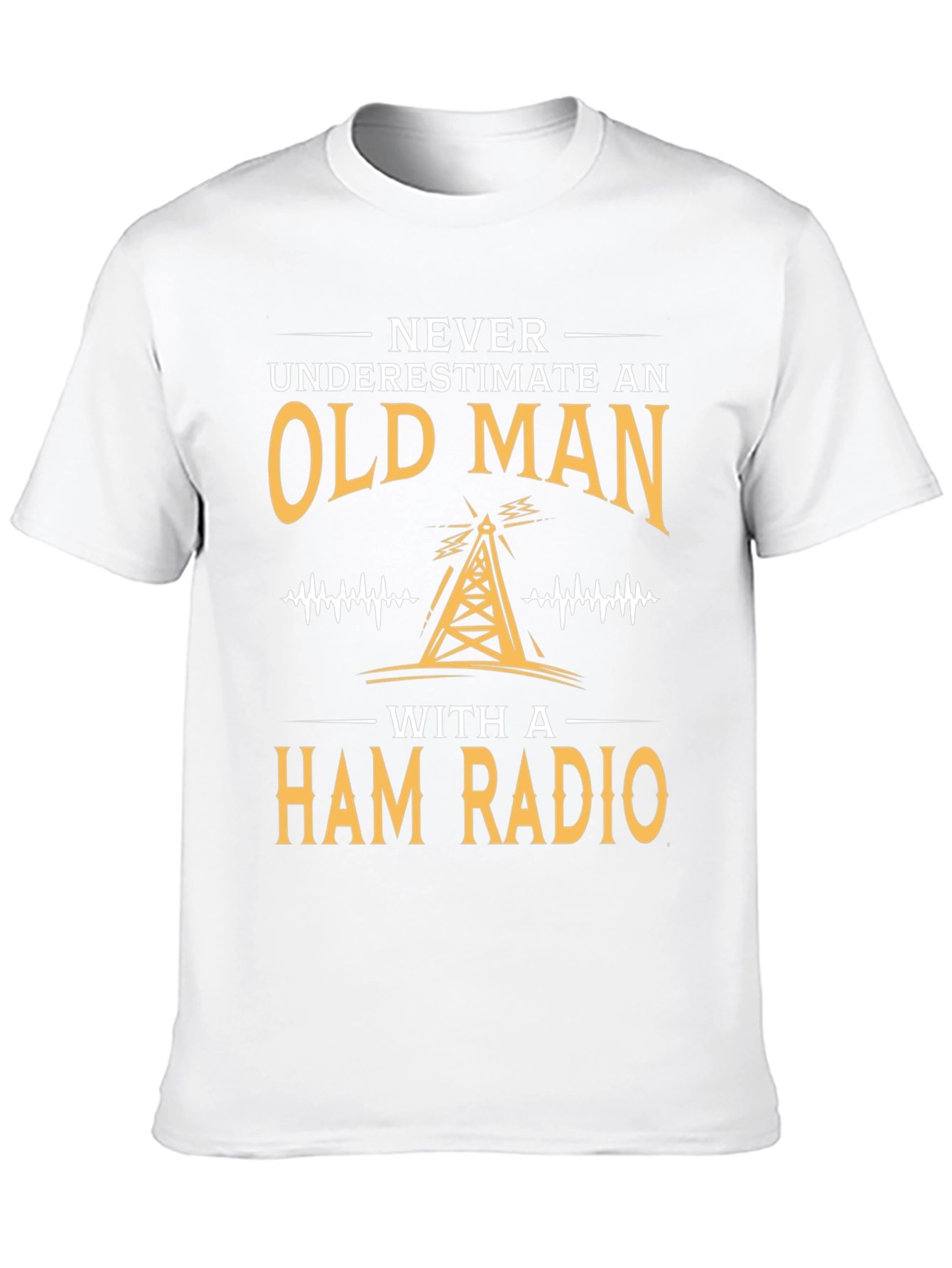Black Never Underestimate an Old Man Ham Radio T-Shirt view 10