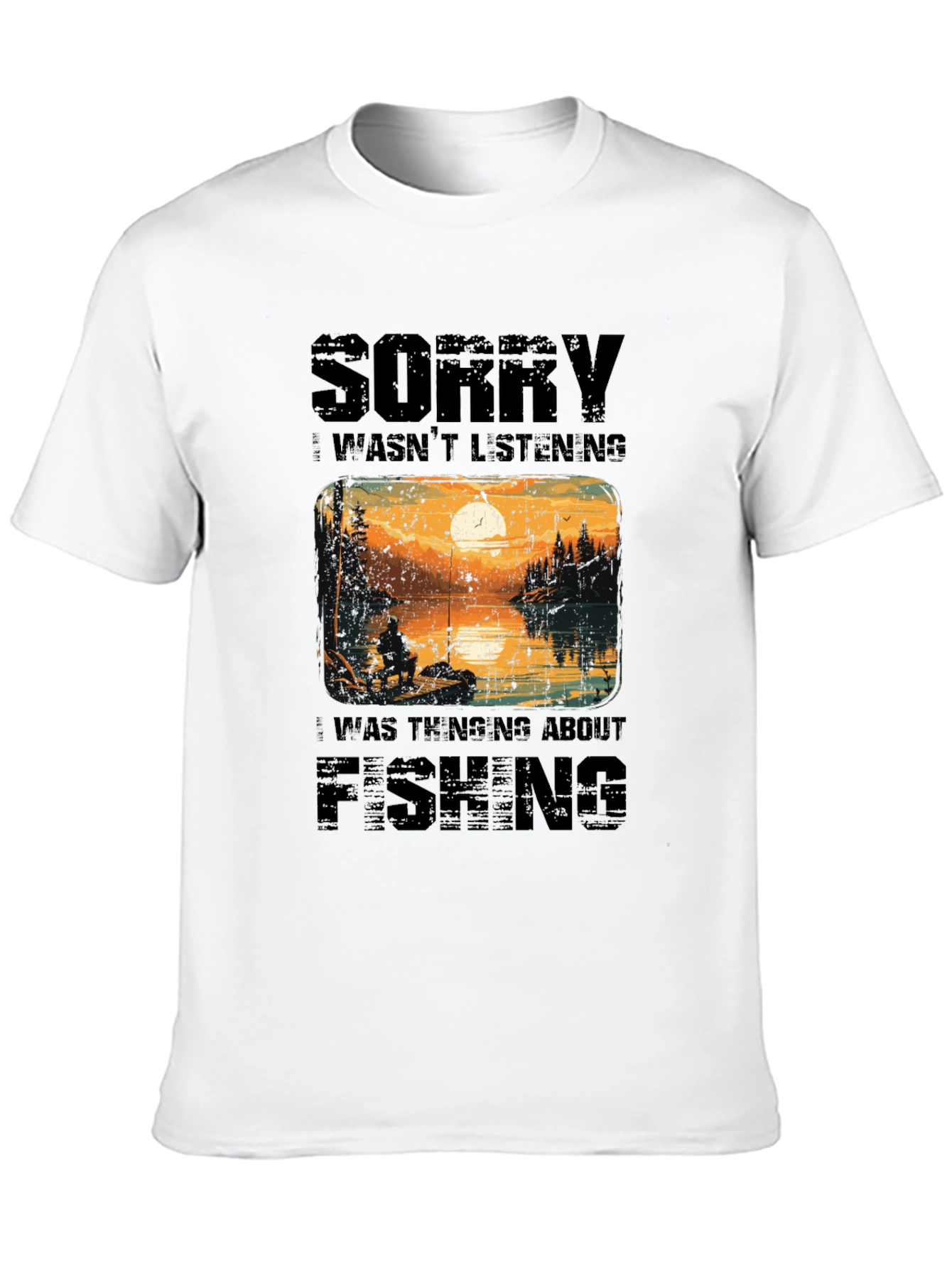 Black Fishing Graphic Tee: Sorry Wasn't Listening view 10