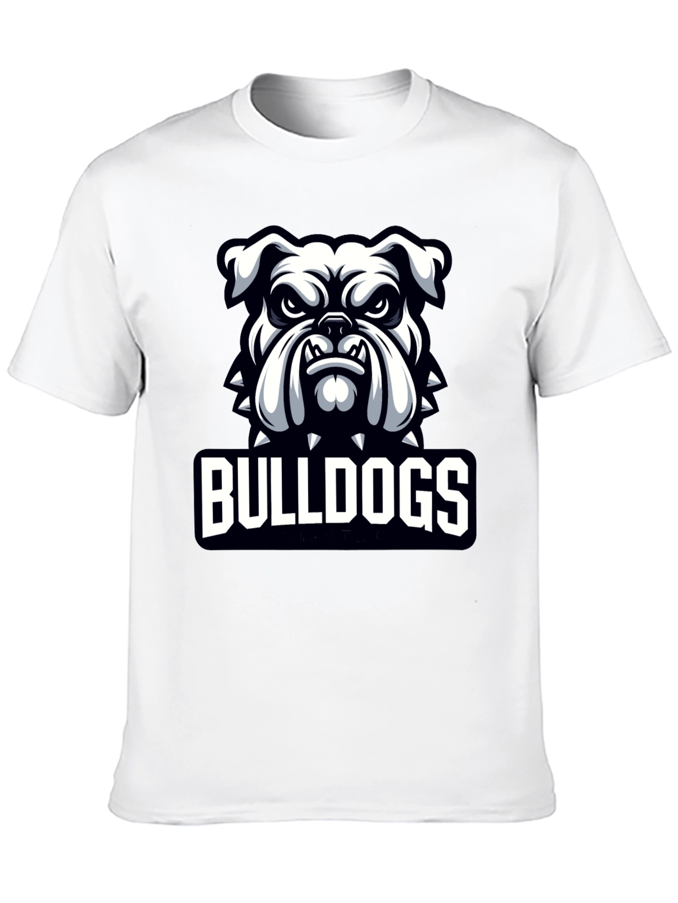 Black Bulldogs Graphic Print Crew Neck T-Shirt view 10