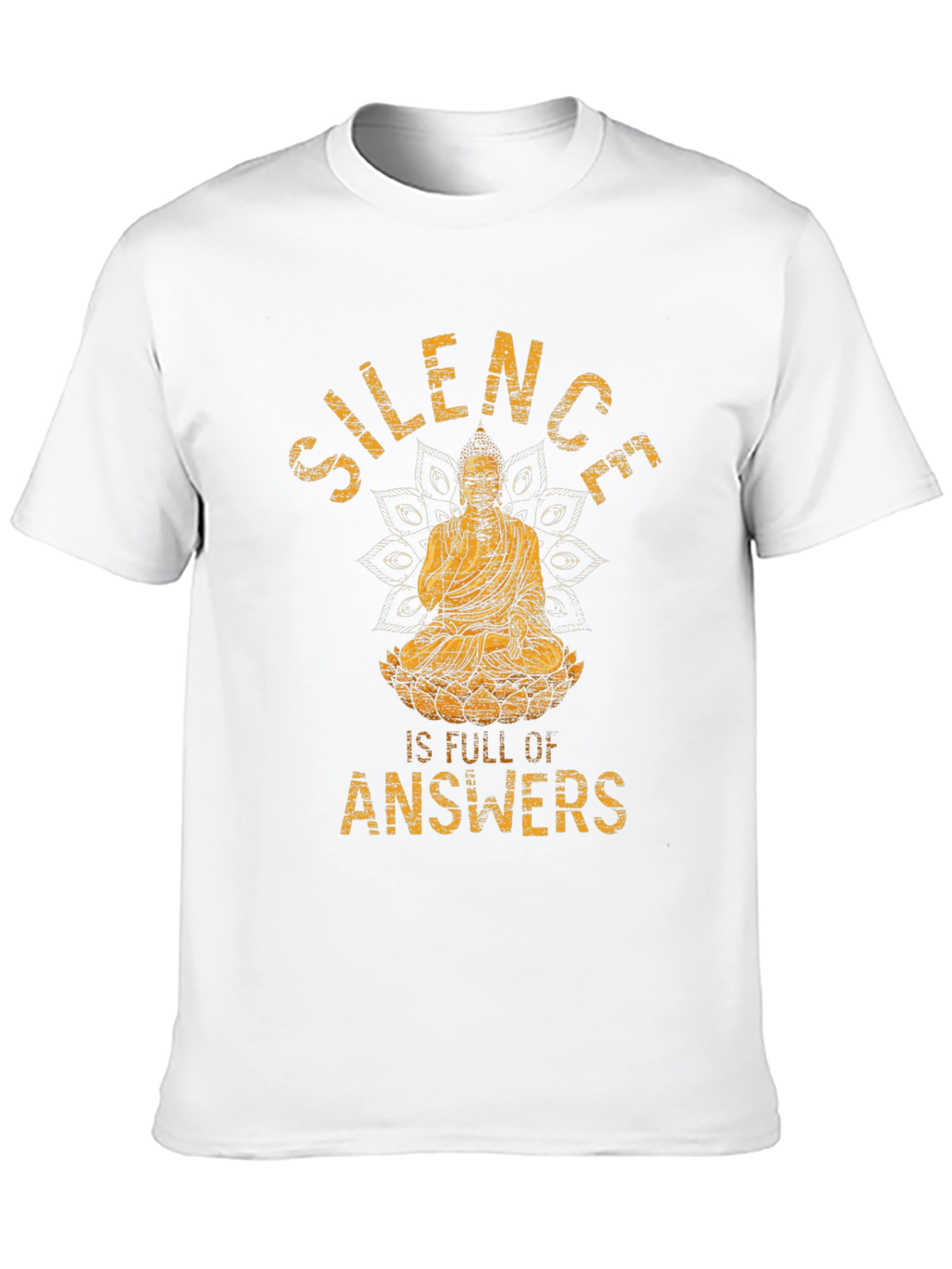 Black Silence is Full of Answers Buddha Graphic T-Shirt view 10