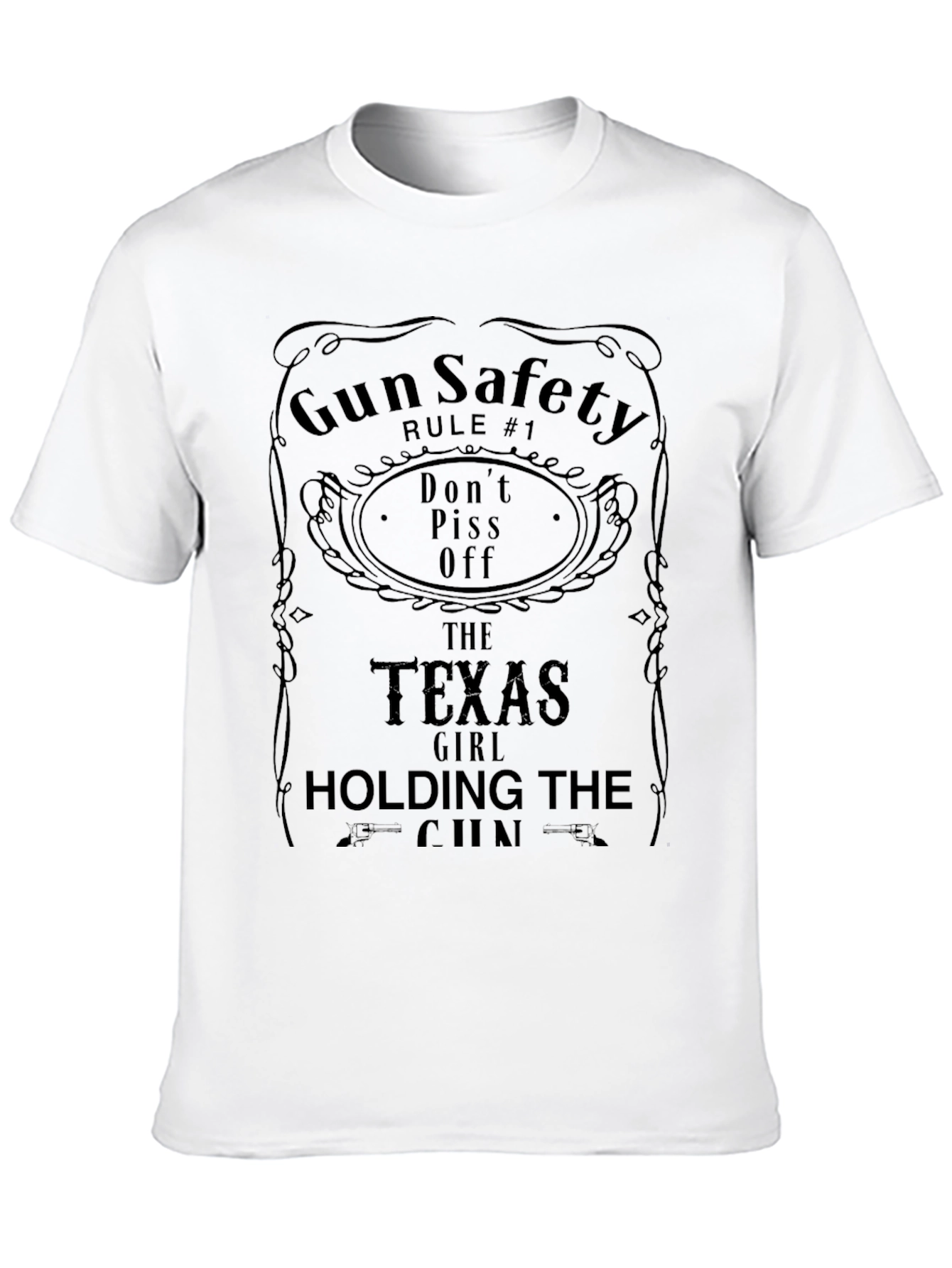 Black Gun Safety Texas Girl T-Shirt view 10