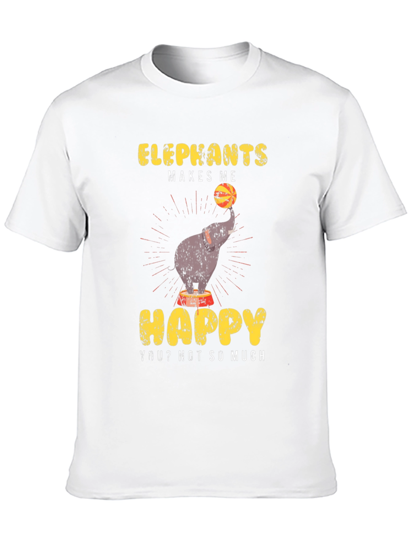 Black Elephant Makes Me Happy Graphic Tee view 10