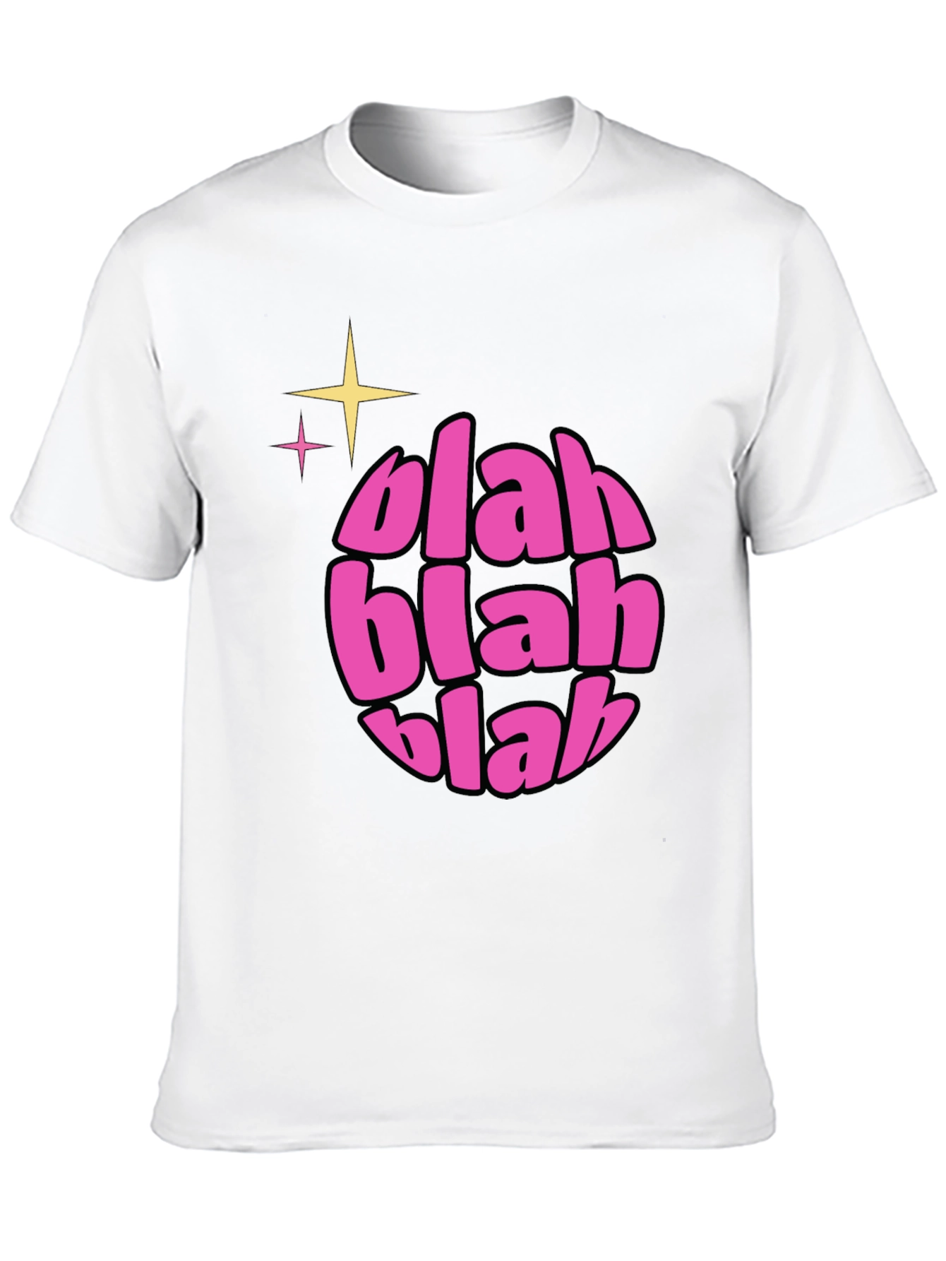 Black Blah Blah Blah Graphic Tee - Trendy Crew Neck Shirt view 10