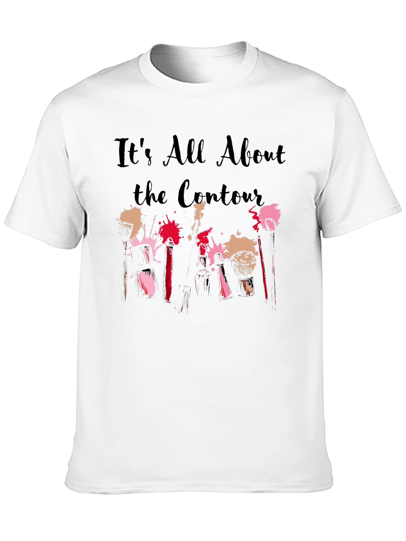 Black Contour Makeup Artist T-Shirt - "It's All About the Contour" view 10