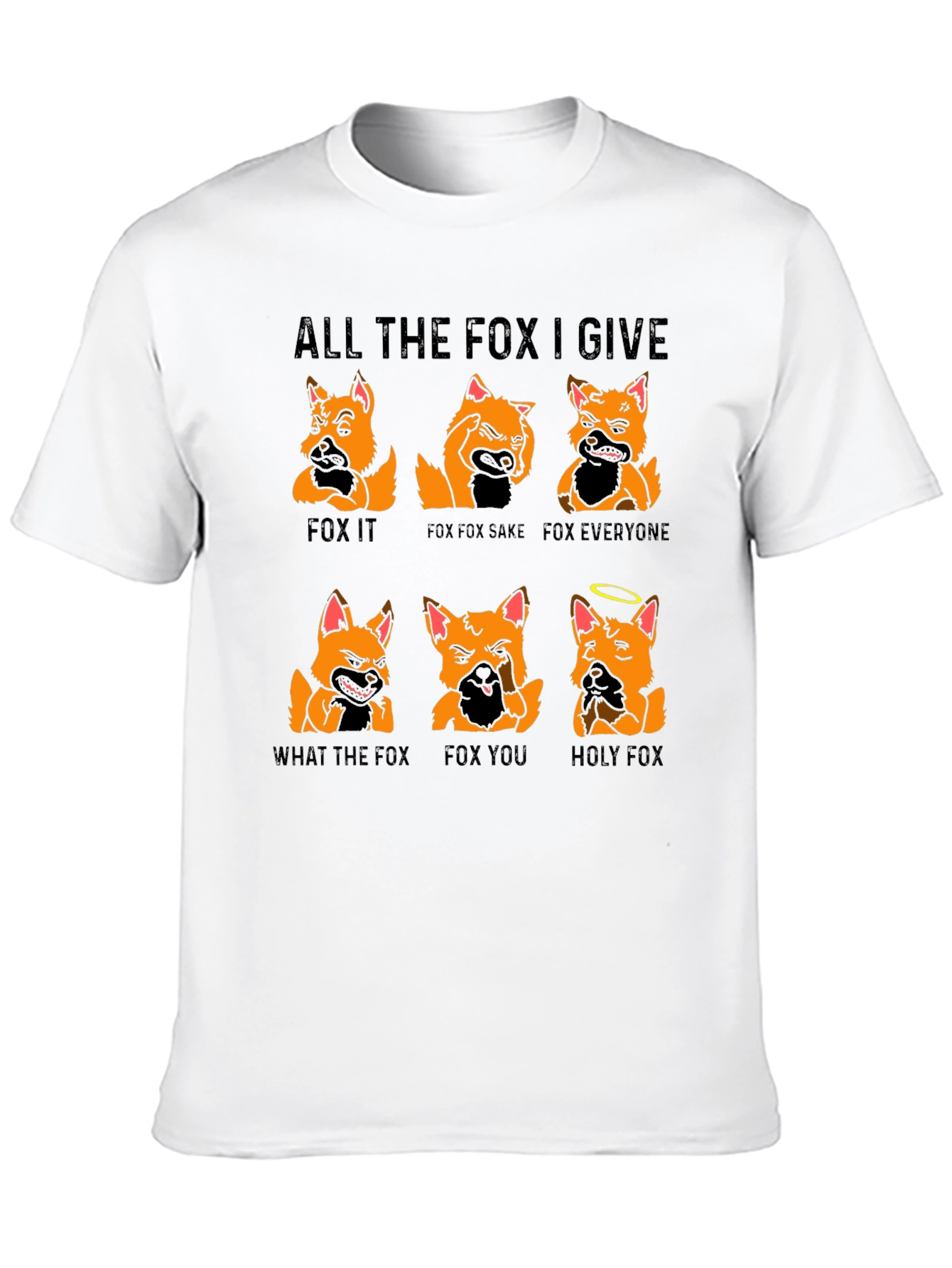 Black All the Fox I Give Graphic T-Shirt view 10