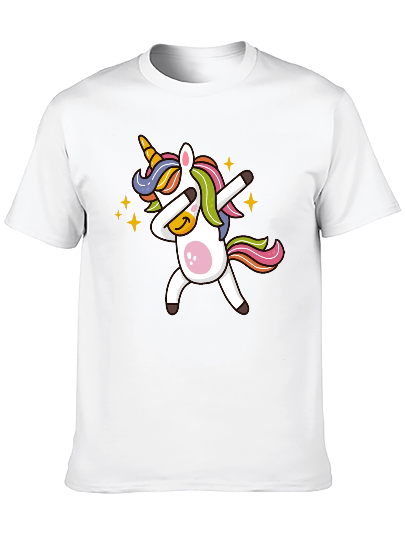 Black Dabbing Unicorn Graphic Tee - Black Cotton Blend view 10