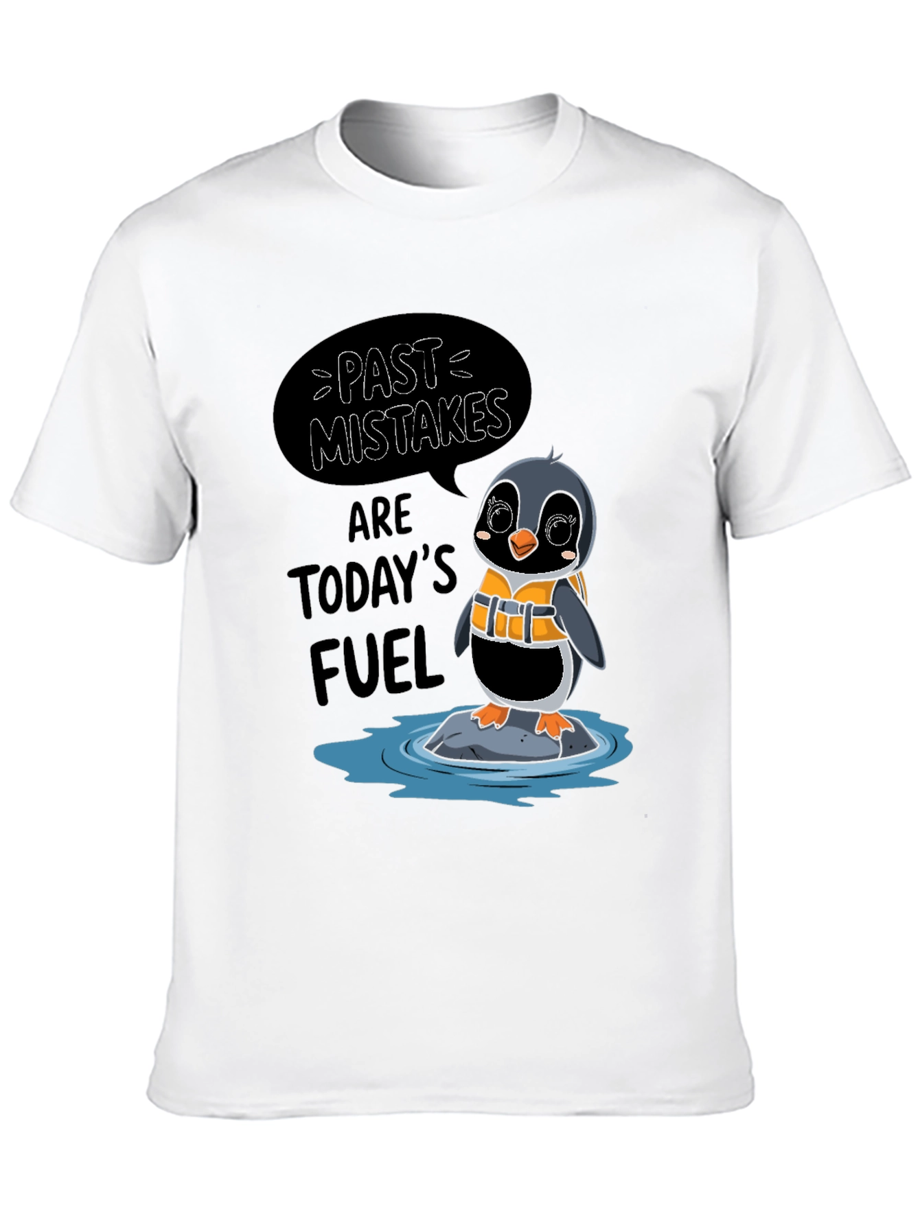 Black Past Mistakes Penguin T-Shirt view 10
