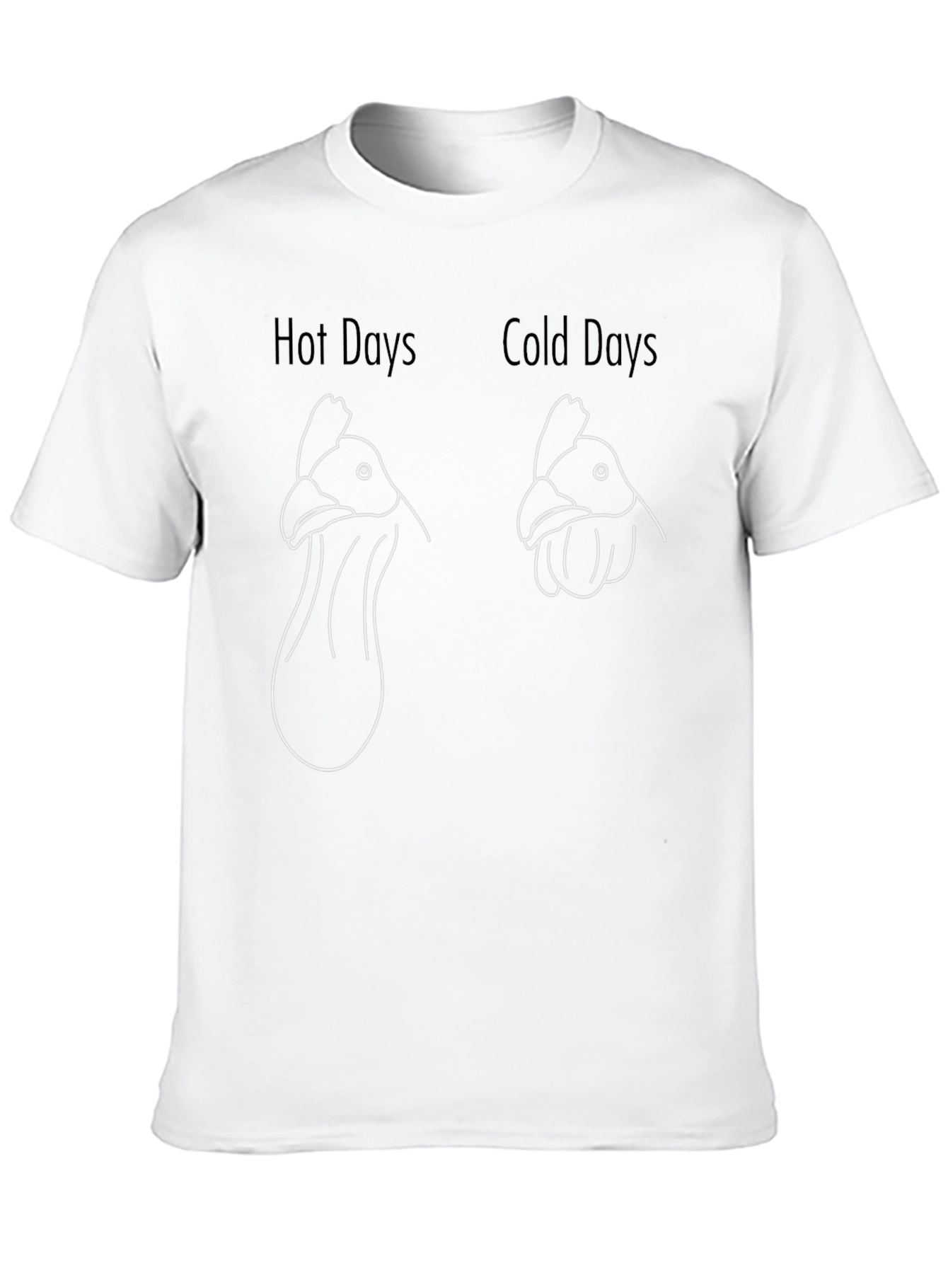 Black Funny Chicken Hot Cold Days Graphic Tee view 10
