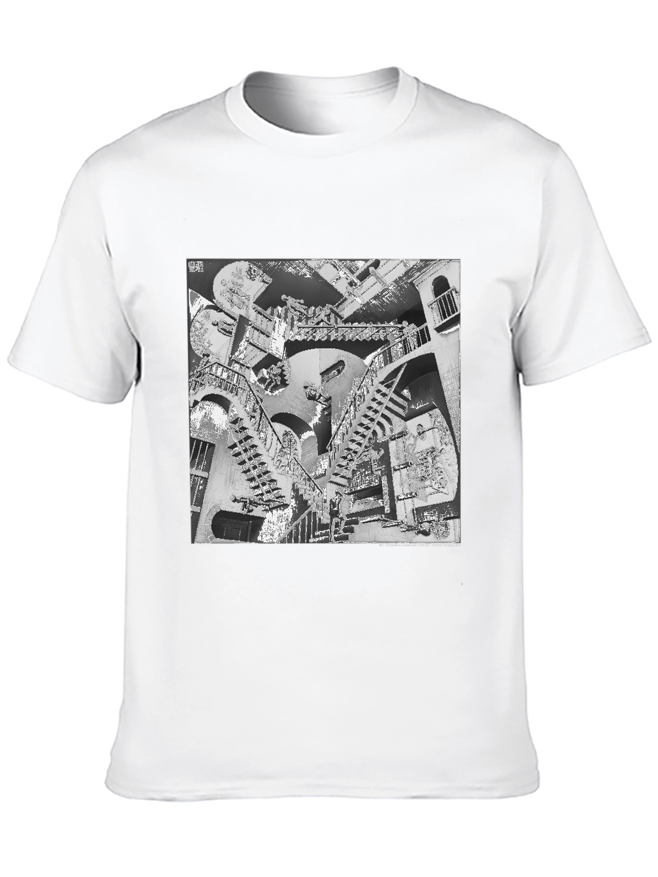 Black Escher Stairs Black Graphic Tee view 10