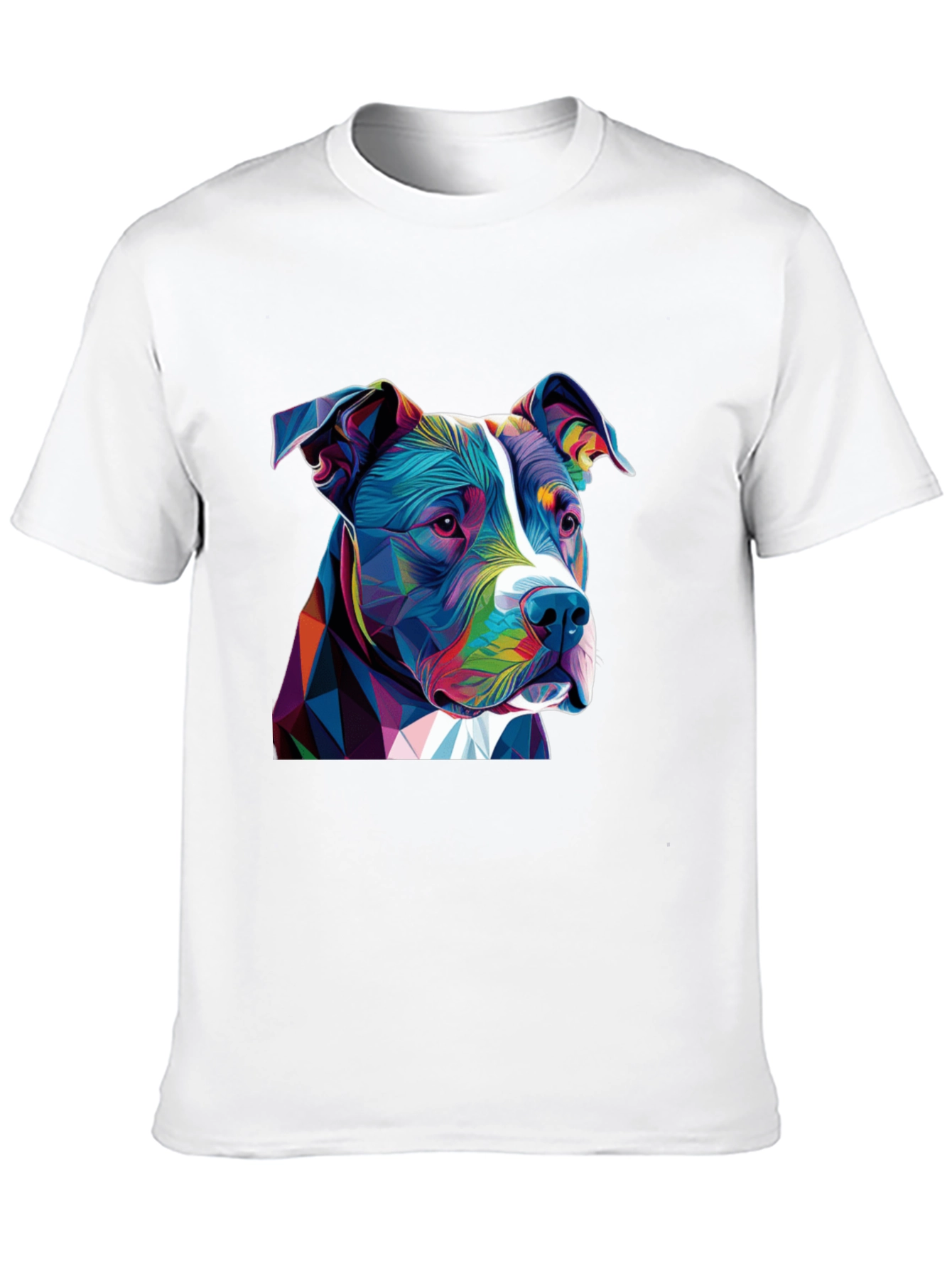 Black Geometric Pitbull Graphic Tee - Black Cotton Blend view 10