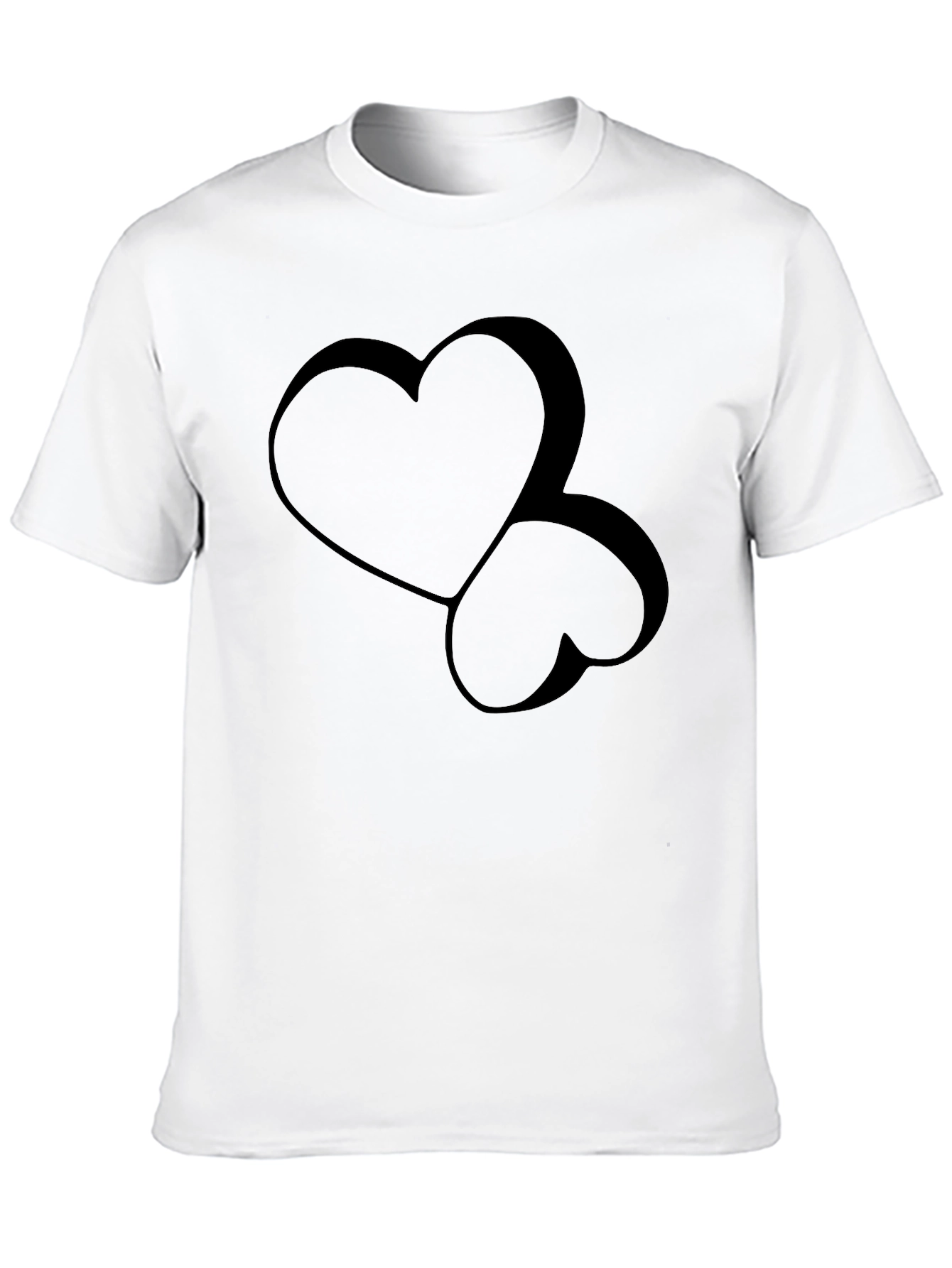 Black Stylish Black Heart Graphic Tee - Modern Casual Wear view 10
