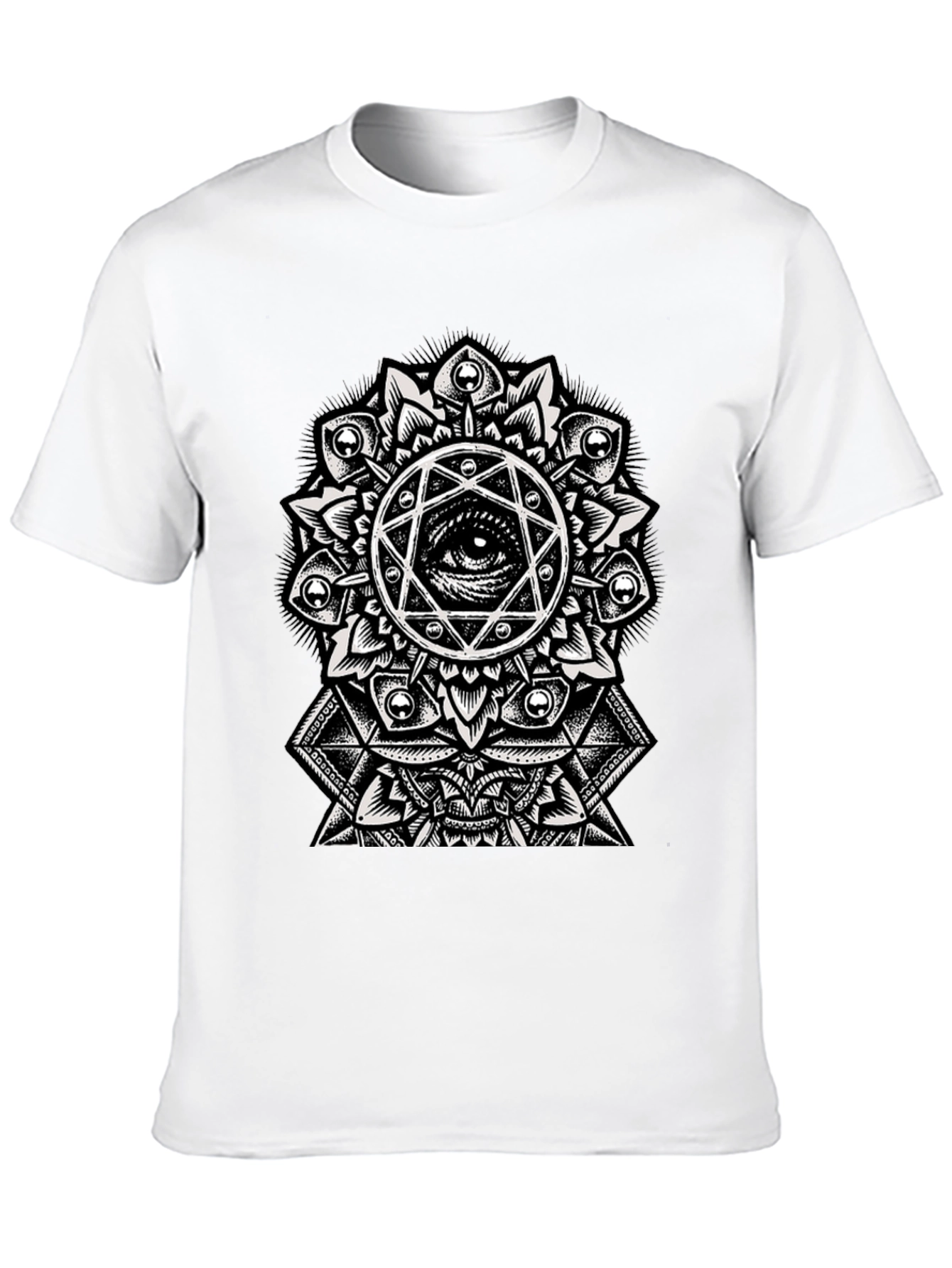 Black Eye Mandala Graphic Tee - Stylish Black T-Shirt view 10