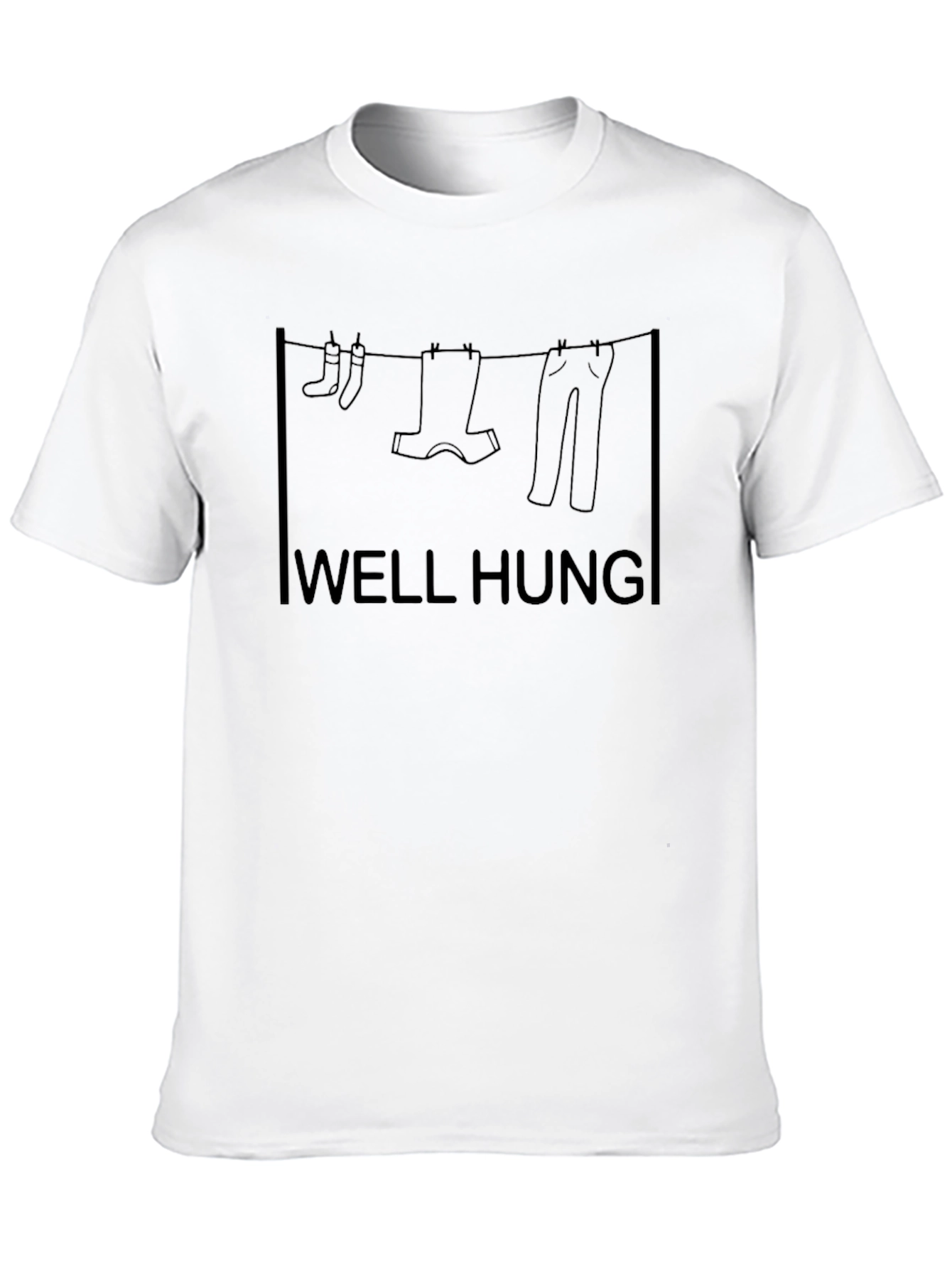 Black Well Hung T-Shirt - Humor Graphic Tee view 10