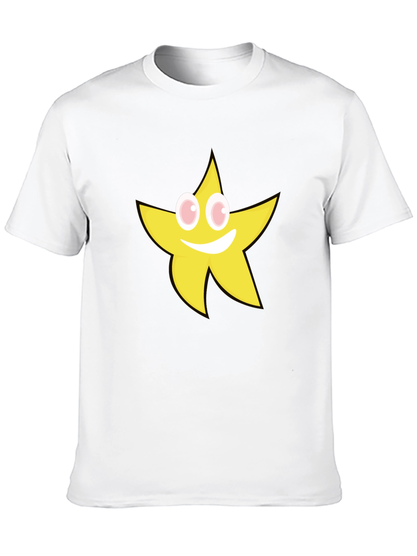 Black Smiling Star Graphic T-Shirt - Black Cotton Tee view 10