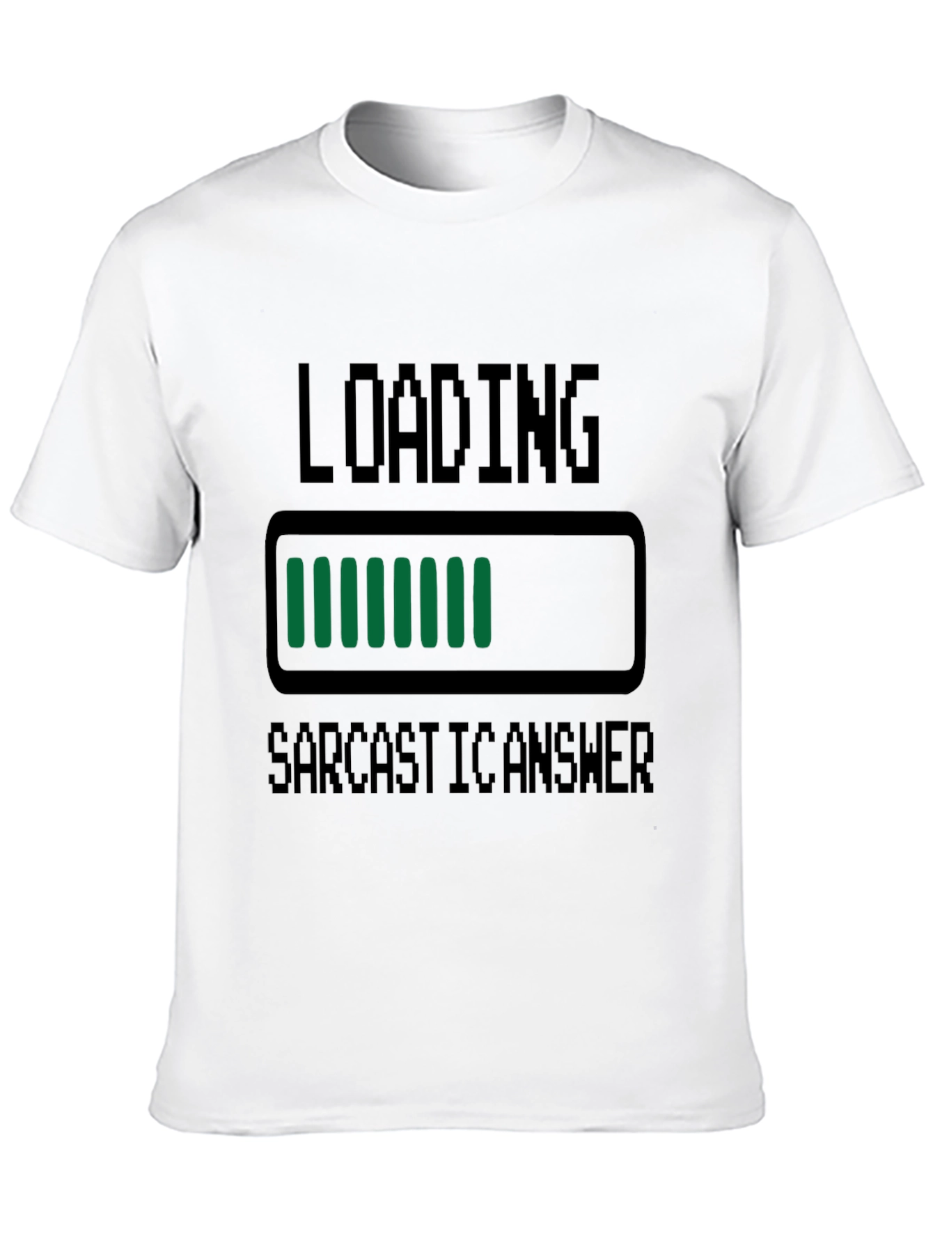 Black Sarcastic Answer Loading T-Shirt, Funny Graphic Tee view 10