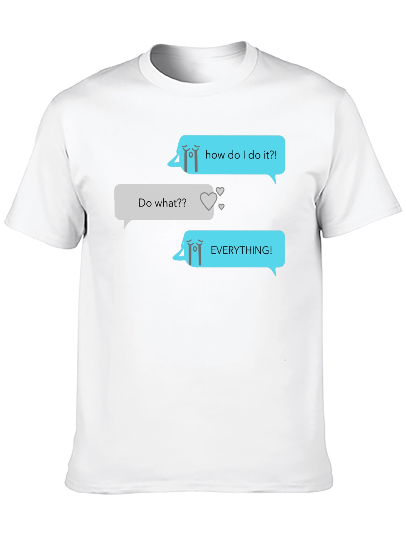 Black Humorous Graphic Texting T-Shirt view 10