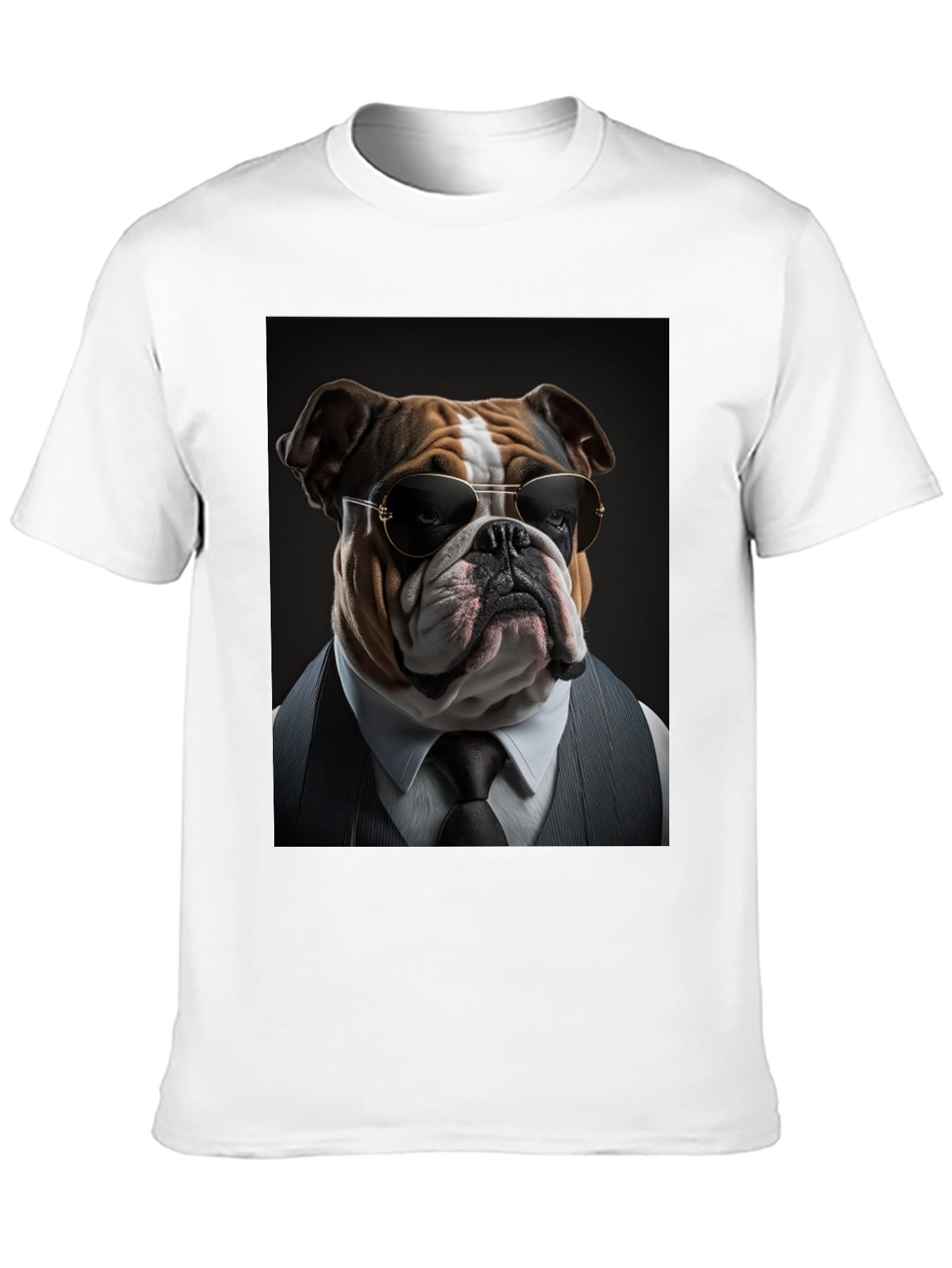 Black Bulldog Boss T-Shirt: Cool Dog in Suit! view 10