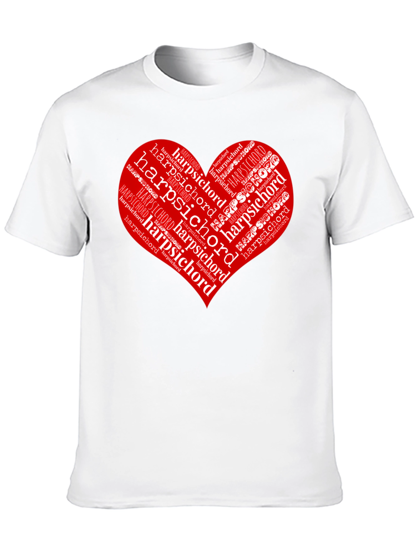 Black Harpsichord Heart T-Shirt - Music Lover Tee view 10
