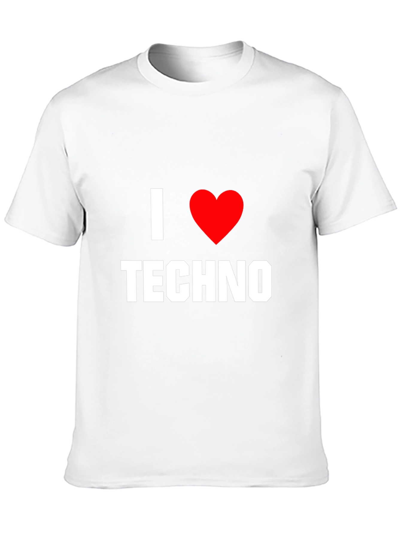 Black I Love Techno T-Shirt - Graphic Music Tee view 10