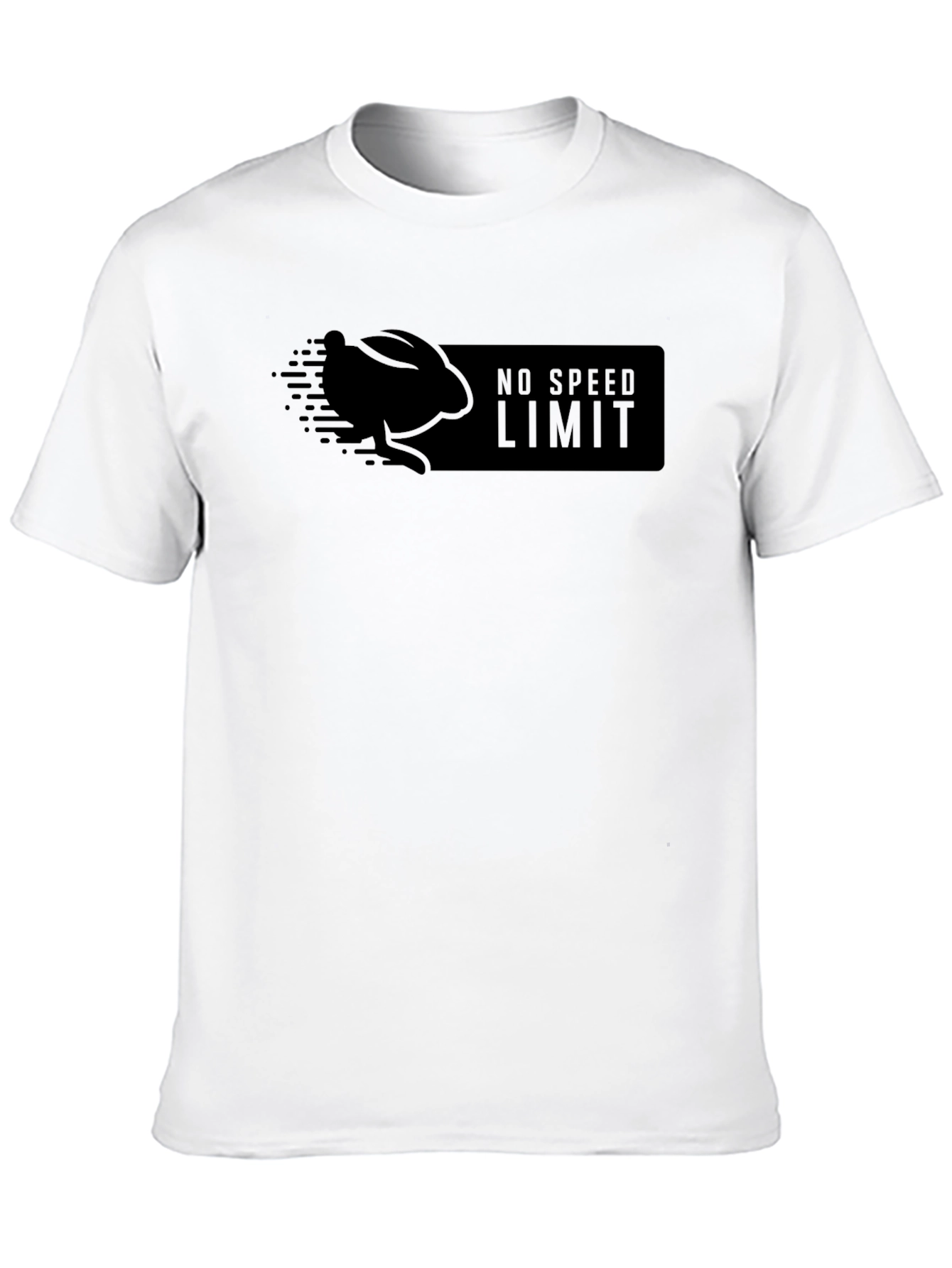 Black No Speed Limit Black T-Shirt with Rabbit Design view 10