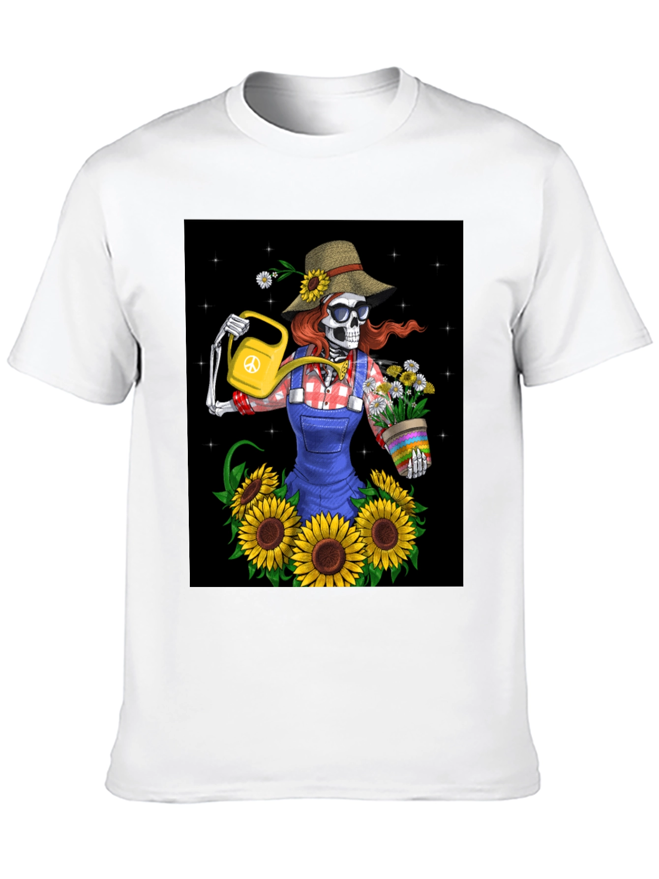 Black Skeleton Gardener Graphic T-Shirt view 10