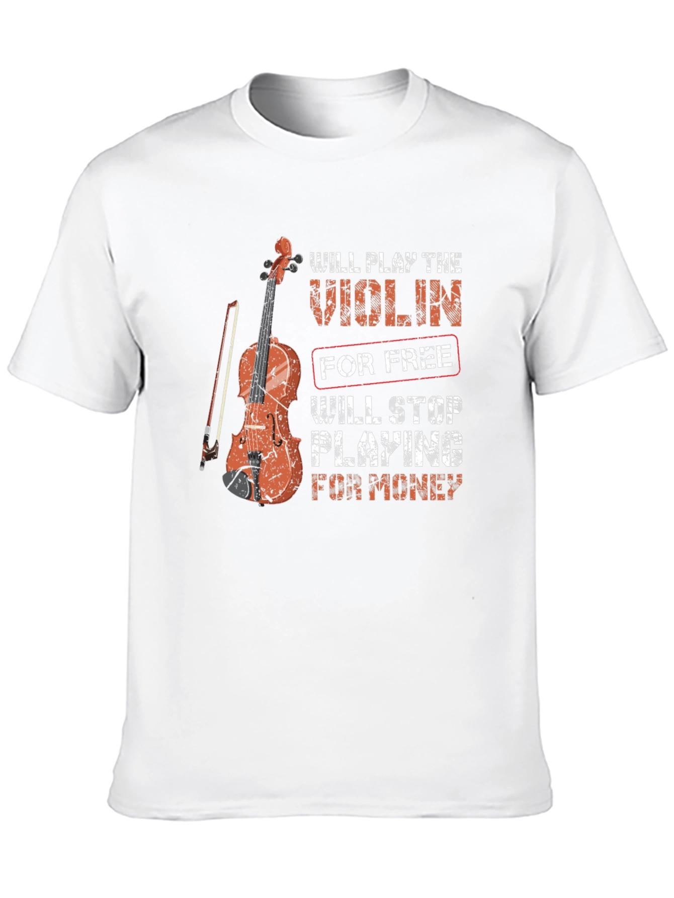 Black Violin Player Graphic T-Shirt - Play for Free, Stop for Money view 10