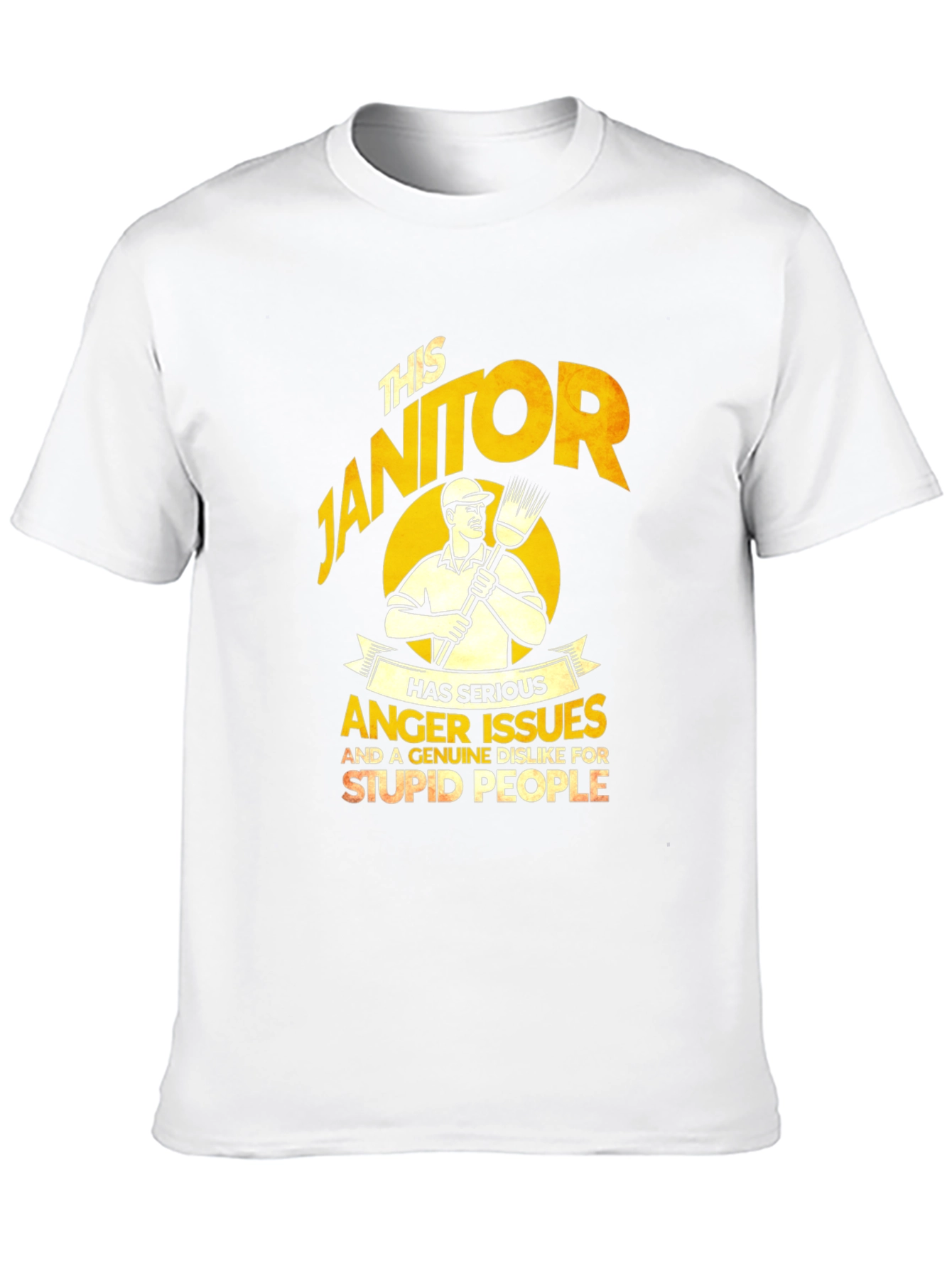 Black Janitor Anger Issues T-Shirt - Funny Novelty Gift view 10