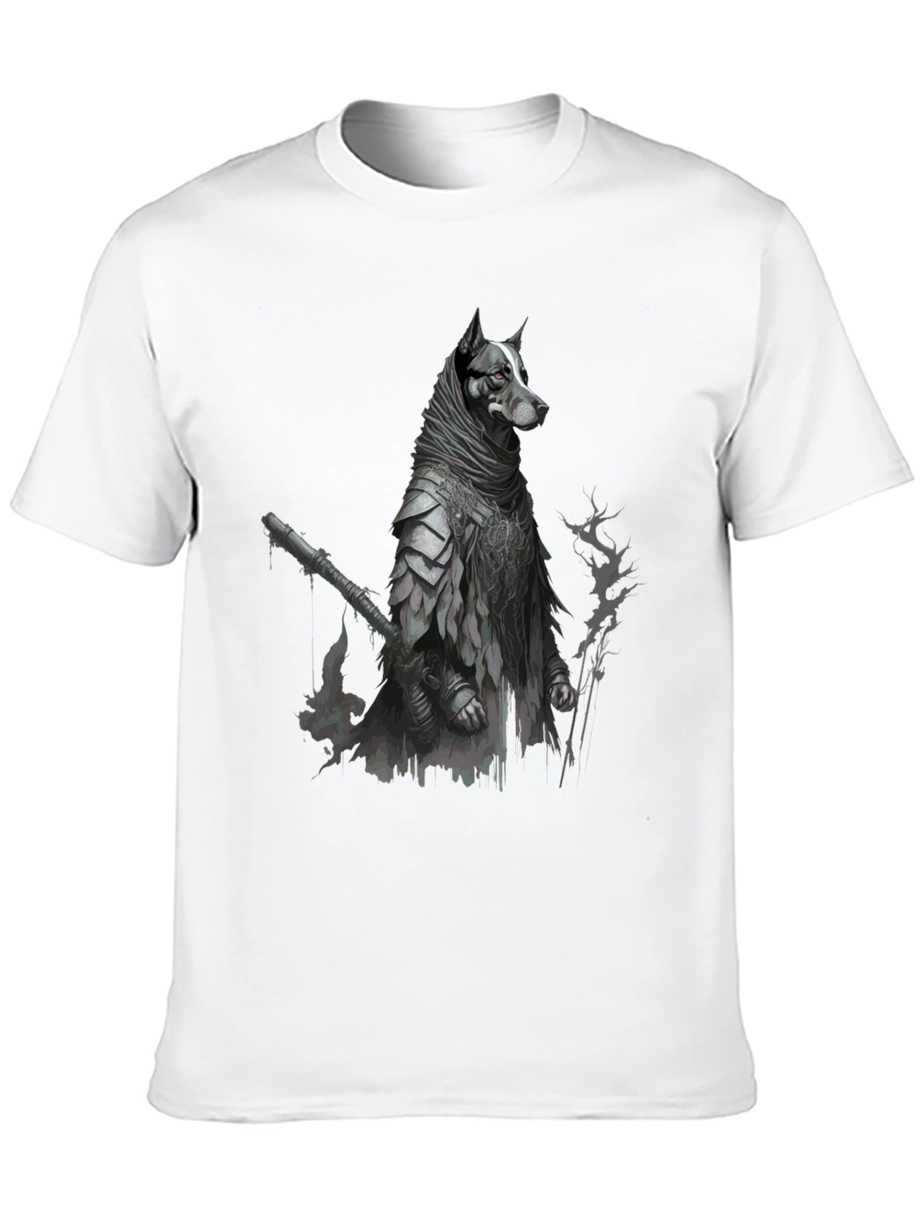 Black Dog Warrior Graphic Tee - Black Cotton Blend view 10