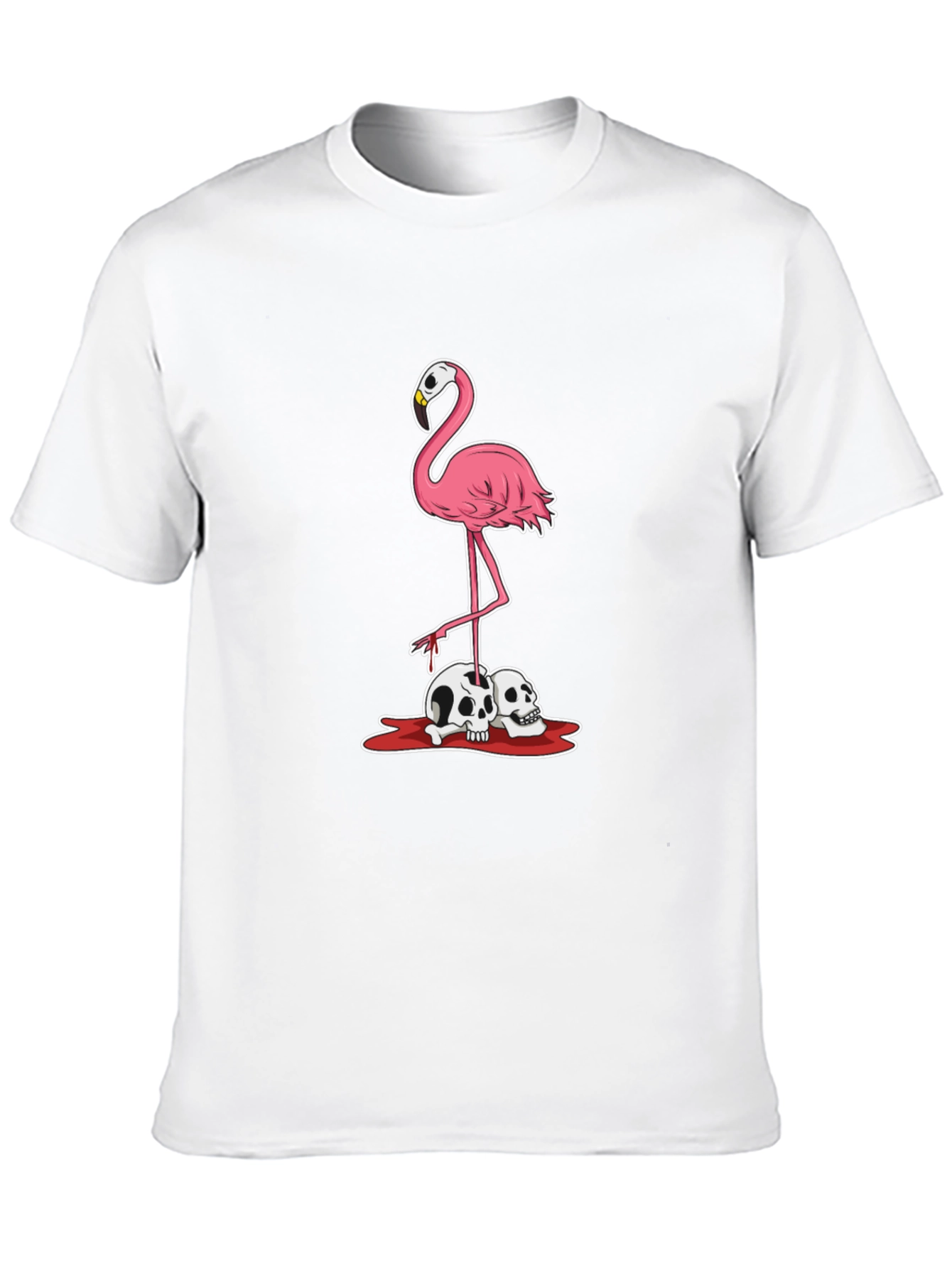 Black Flamingo Skull T-Shirt - Dark Humor Graphic Tee view 10