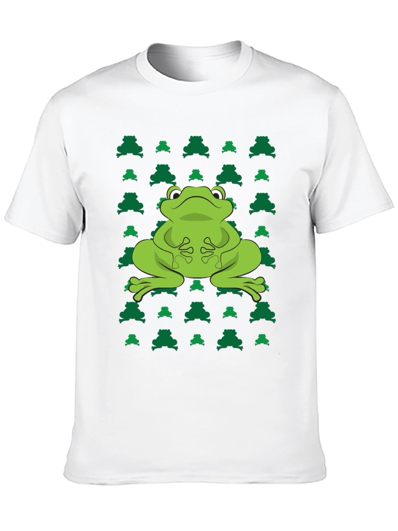 Black Frog Pattern Black T-Shirt view 10