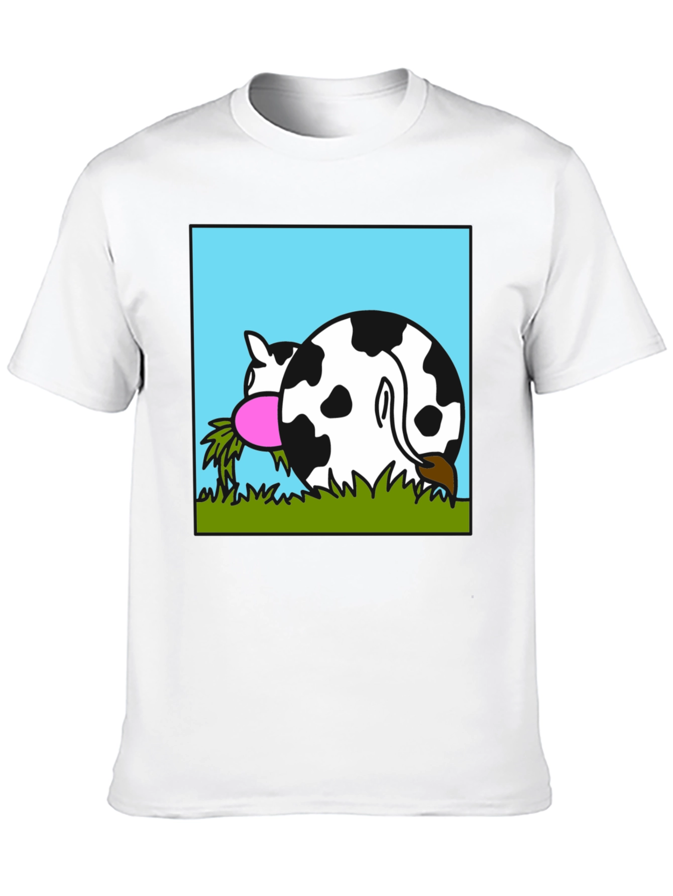 Black Funny Cow Butt T-Shirt - Black view 10